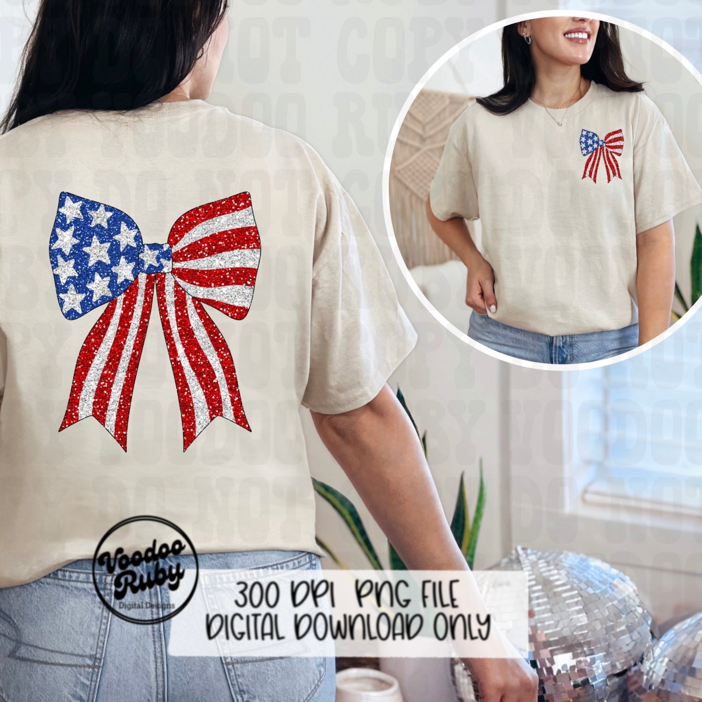 4th of July Glitter Coquette Bow PNG Sublimation Design Hand Drawn Digital Download Patriotic PNG Summer PNG American Flag dtf Printable