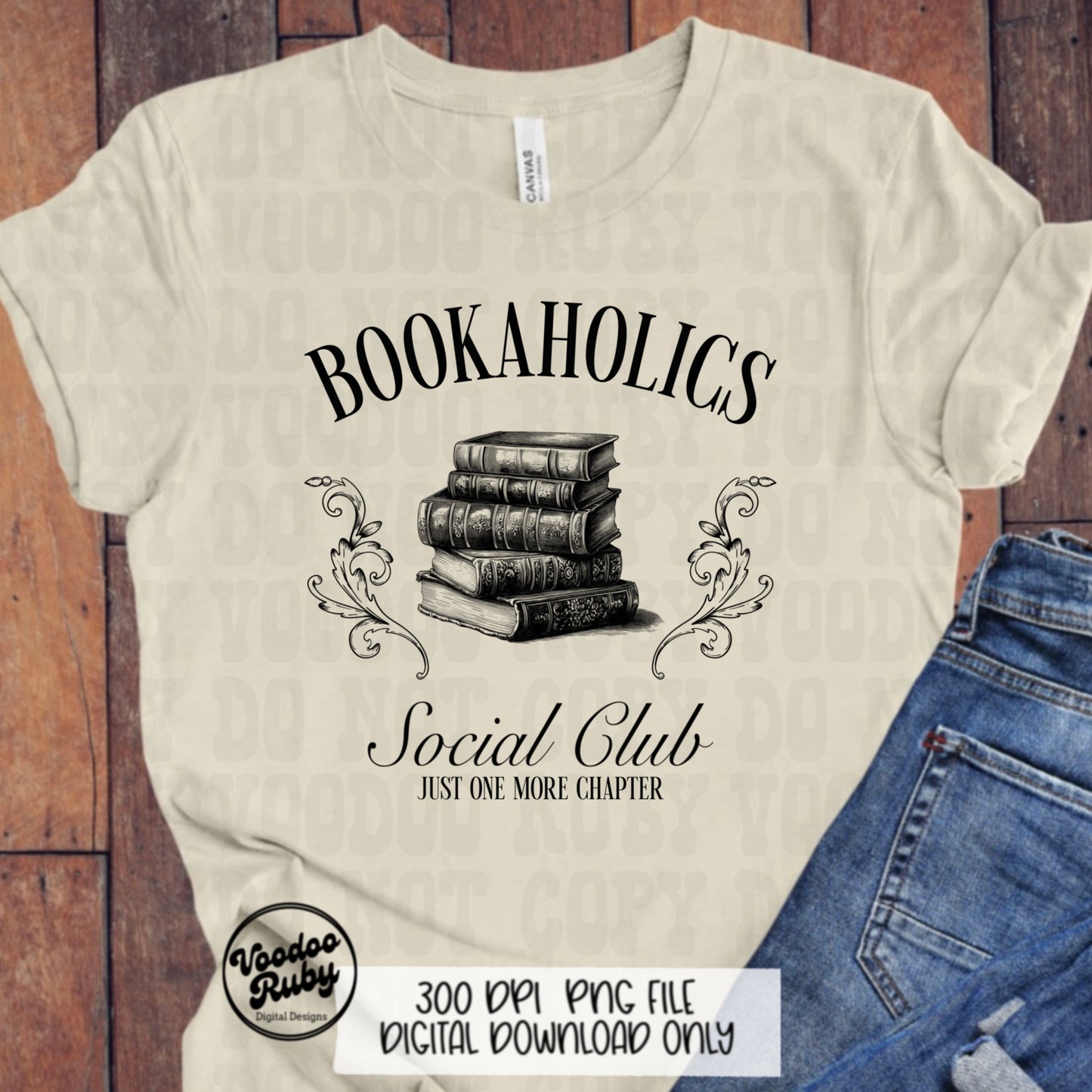 Bookaholics Social Club PNG Design Sublimation Hand Drawn Digital Download Funny Book Reading PNG Just One More Chapter dtf Printable