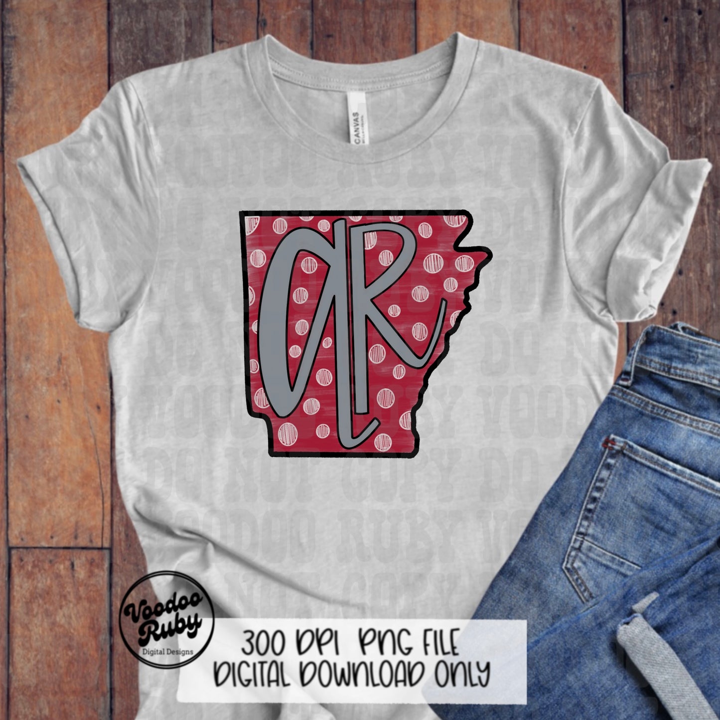 Arkansas PNG Design Sublimation Hand Drawn Digital Download Arkansas DTF Printable Red Gray Football png Clip Art Doodle Design png