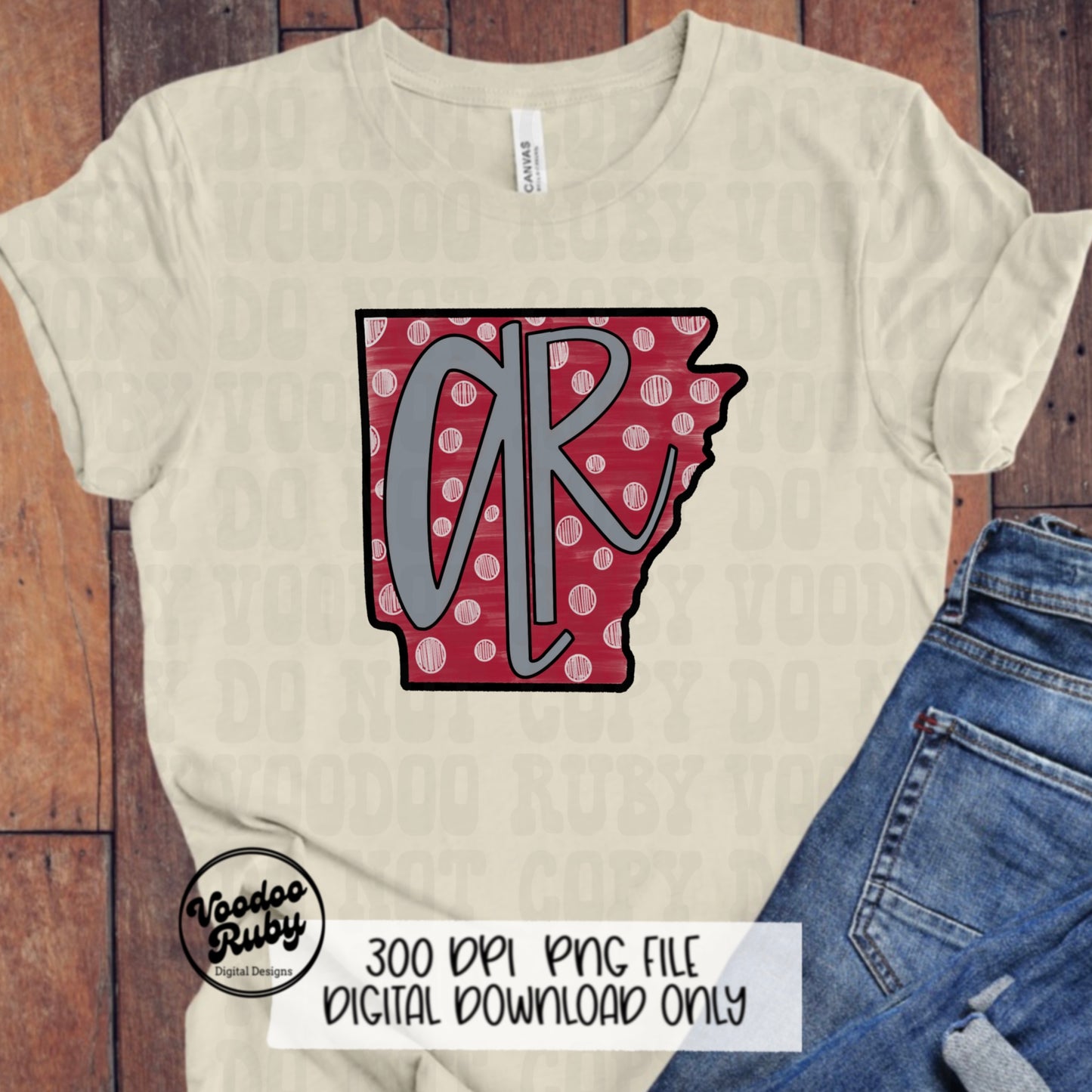 Arkansas PNG Design Sublimation Hand Drawn Digital Download Arkansas DTF Printable Red Gray Football png Clip Art Doodle Design png