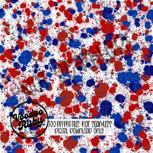 4th of July PNG Design Splatter Paint Digital Paper Sublimation Patriotic USA Hand Drawn Digital Download Red white and blue dtf Printable