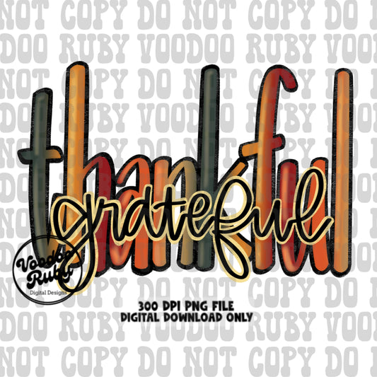 Thanksgiving Sublimation Thankful PNG Design Digital Download Grateful PNG Fall Printable Clip Art