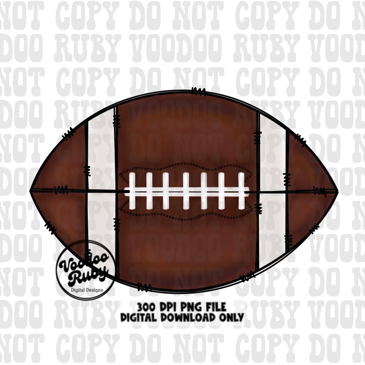 Football PNG Design Hand Drawn Digital Download Football PNG Sublimation Football Doodle Design DTF Printable Clip Art