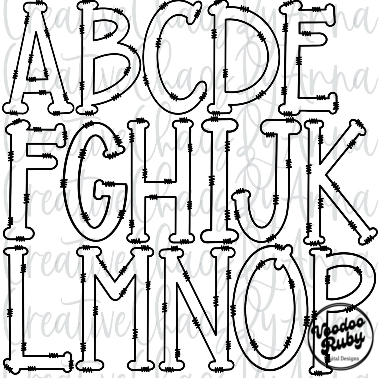 Doodle Letters PNG Alphabet Transparent Bundle PNG Hand Drawn Sublimation Alphabet Alpha Pack Digital Download Blank Alpha DTF Printable