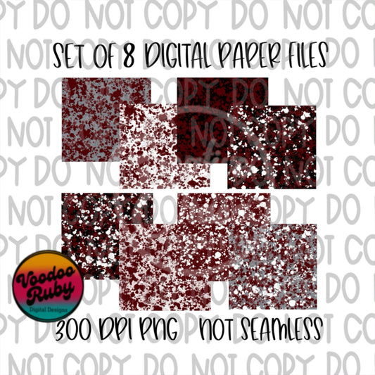 Maroon White Splatter PNG Design Sublimation Digital Paper PNG Bundle Hand Drawn Digital Download Printable DTF Maroon and Gray png