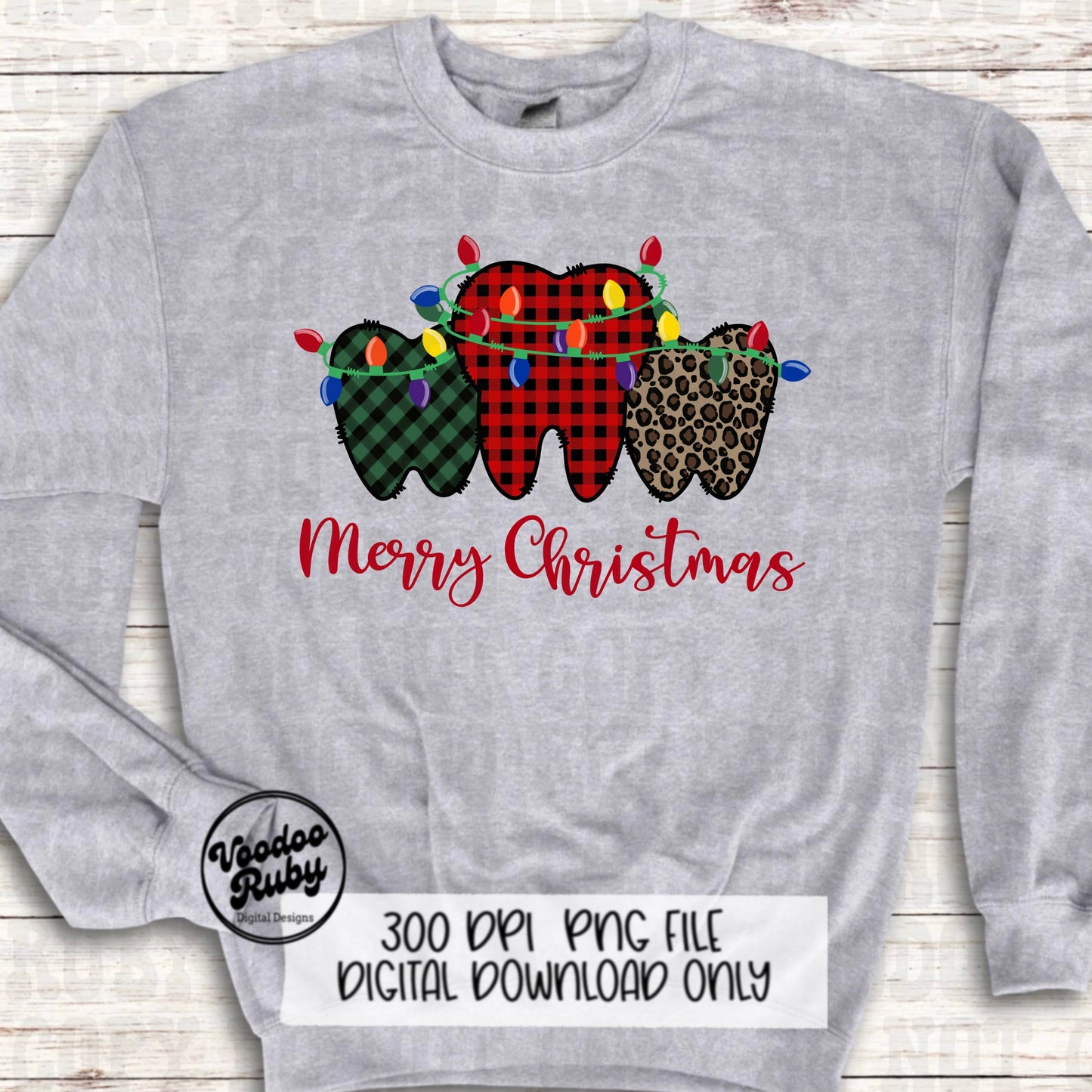 Merry Christmas Teeth PNG Design Sublimation Hand Drawn Digital Download Dental Buffalo Plaid Leopard Png Christmas dtf printable Dentist