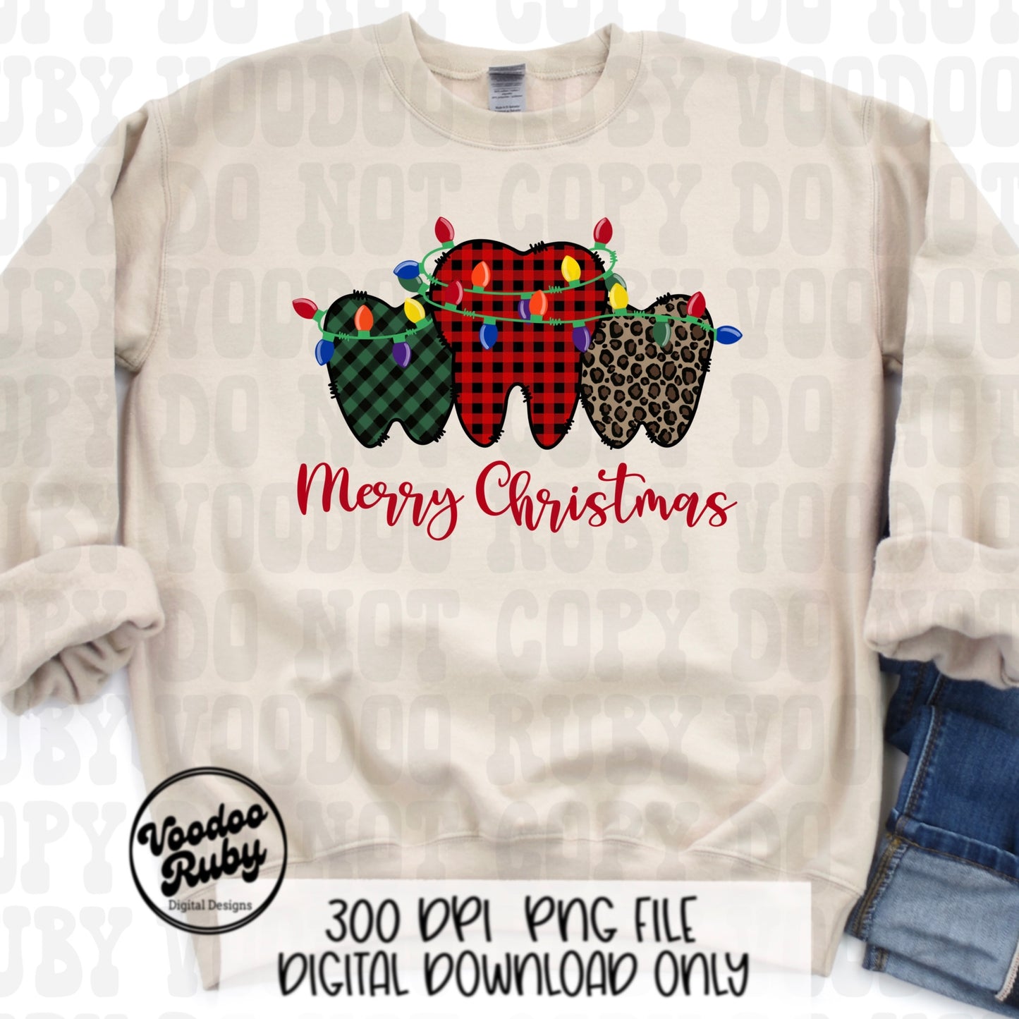 Merry Christmas Teeth PNG Design Sublimation Hand Drawn Digital Download Dental Buffalo Plaid Leopard Png Christmas dtf printable Dentist