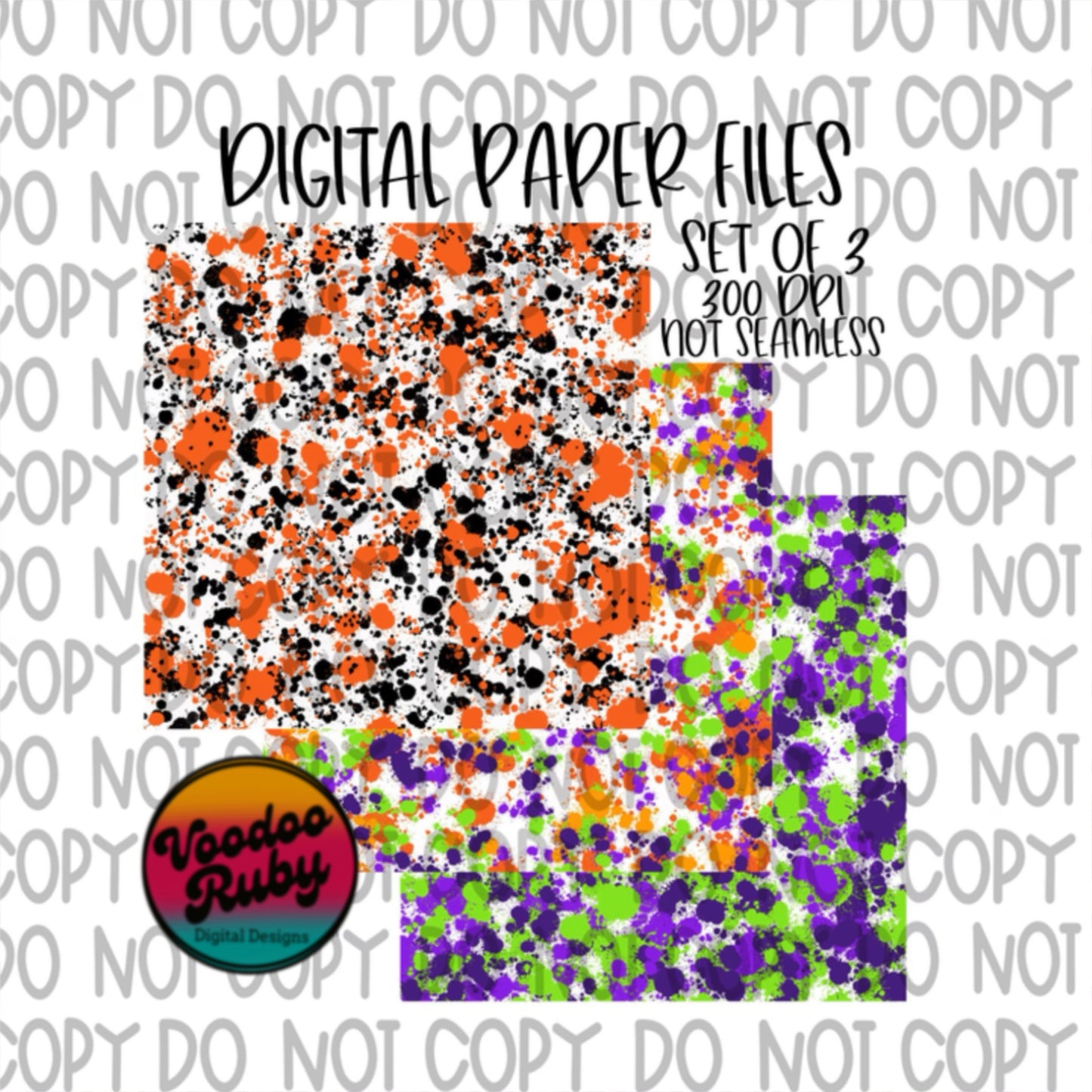 Halloween Paint Splatter Digital Paper PNG Bundle Sublimation Bleach Splatter Hand Drawn Digital Download Halloween PNG Halloween Printable