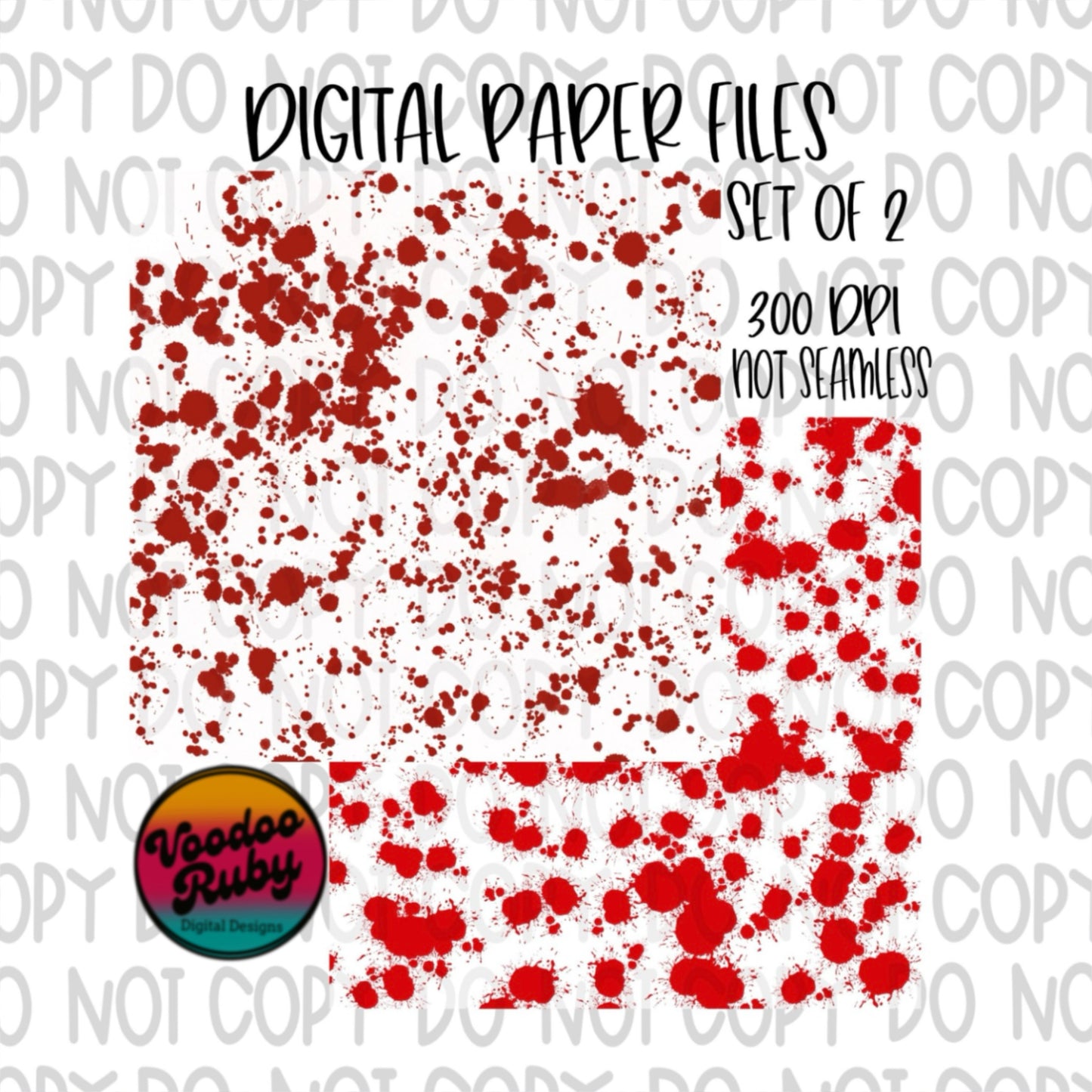 Blood Splatter Paint Digital Paper PNG Bundle Sublimation Hand Drawn Digital Download Crime Show PNG Printable Clip Art