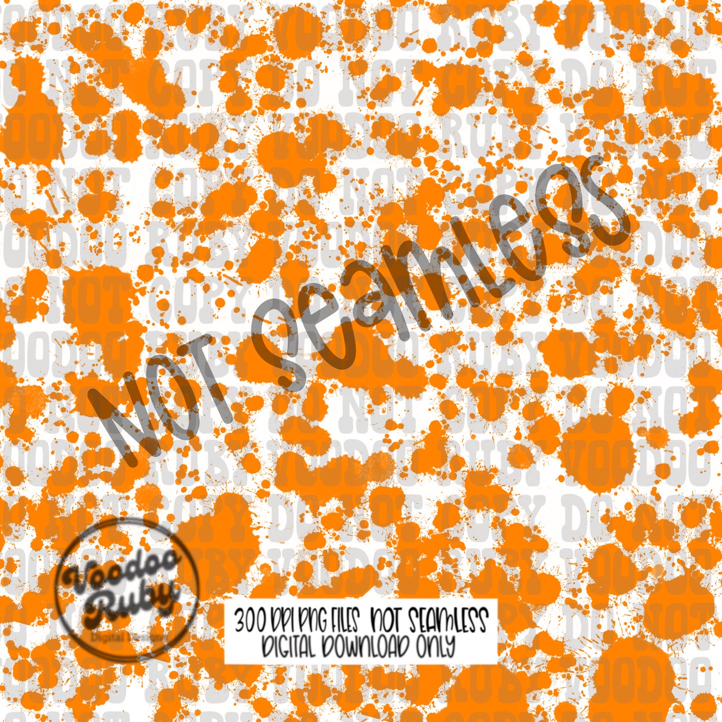 Orange and White Paint Splatter Paint Digital Paper PNG Bundle Sublimation Hand Drawn Digital Download Football PNG DTF Printable