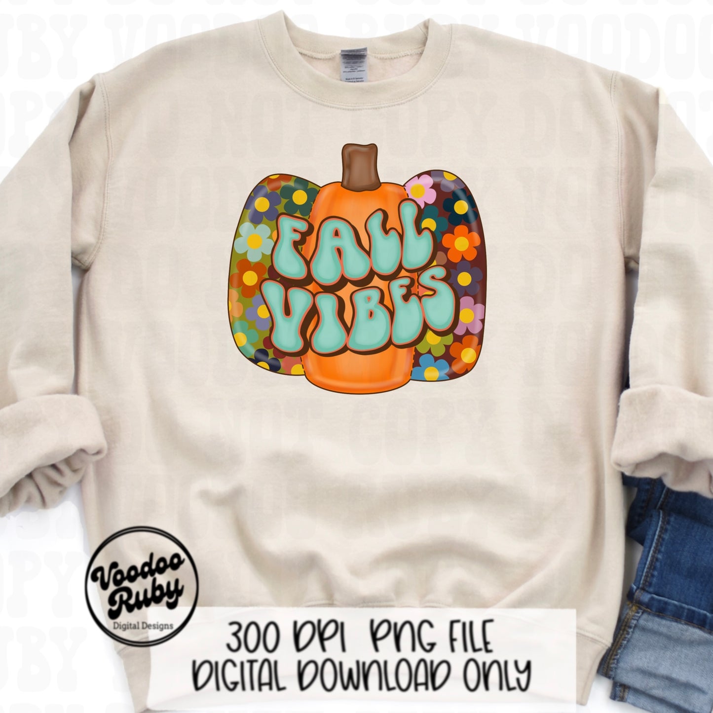 Fall Vibes PNG Design Sublimation Hand Drawn Digital Download Sublimation Retro Pumpkin PNG Retro Thanksgiving PNG Pumpkin dtf printable