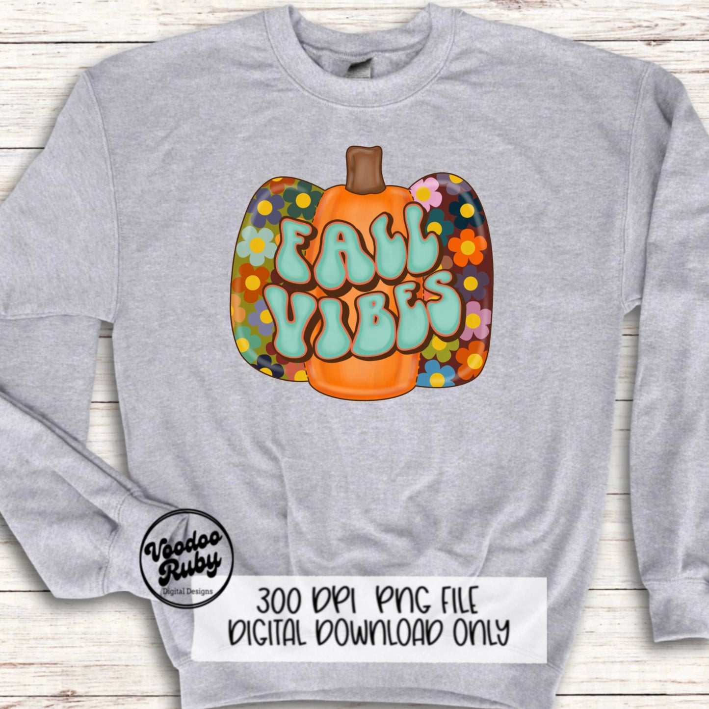 Fall Vibes PNG Design Sublimation Hand Drawn Digital Download Sublimation Retro Pumpkin PNG Retro Thanksgiving PNG Pumpkin dtf printable