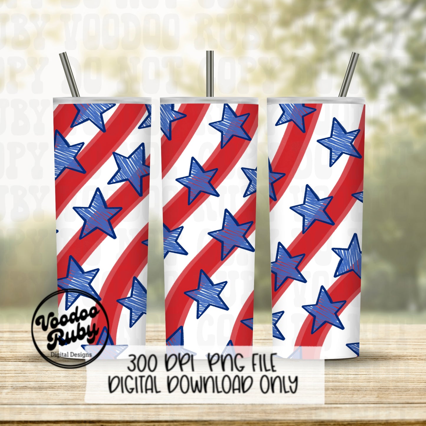 4th of July PNG Design Patriotic USA Hand Drawn Digital Download Red white blue Sublimation dtf Printable Clip Art Digital Paper PNG Stars