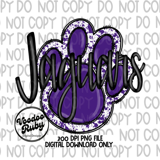 Jaguars PNG Sublimation Design | Hand Drawn Digital Download | Football PNG | Paw Print Design | Jaguars Clip Art | Football | Printable