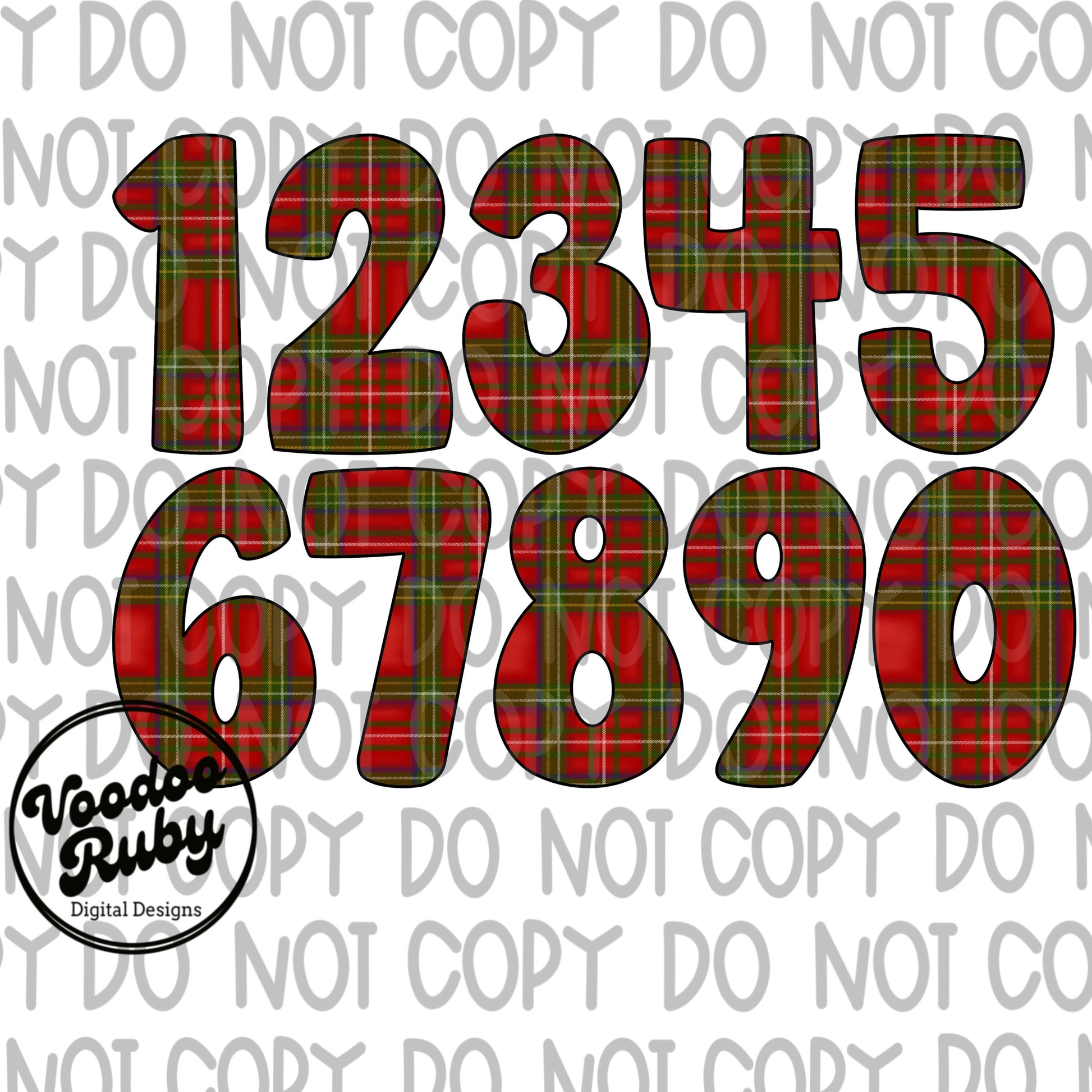 Plaid Christmas Alphabet PNG Bundle: Hand-Drawn Font (Digital Download)