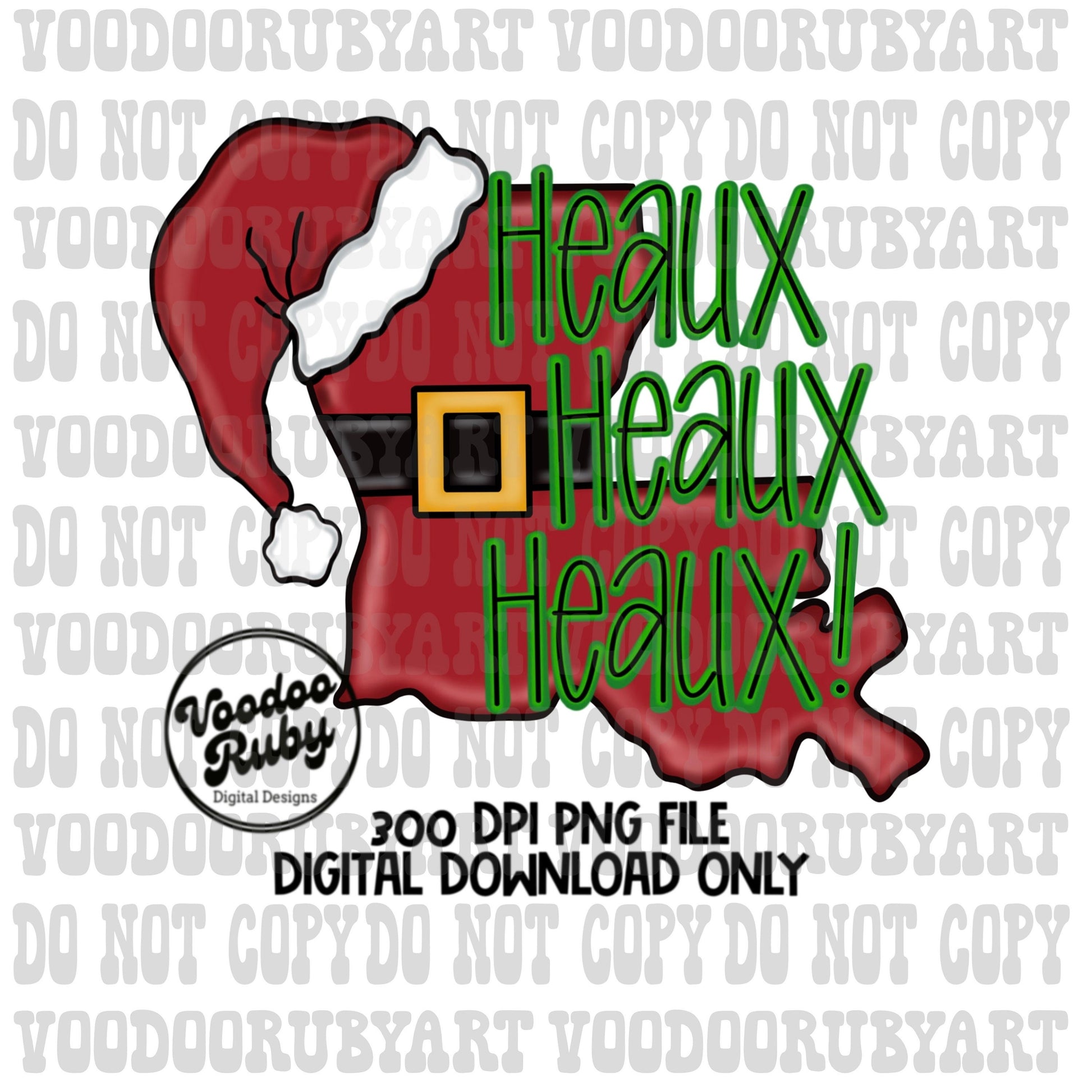 Heaux Heaux Heaux Santa PNG Sublimation Louisiana Christmas Hand Drawn Digital Design Download Cajun Christmas Santa Cajun Santa PNG