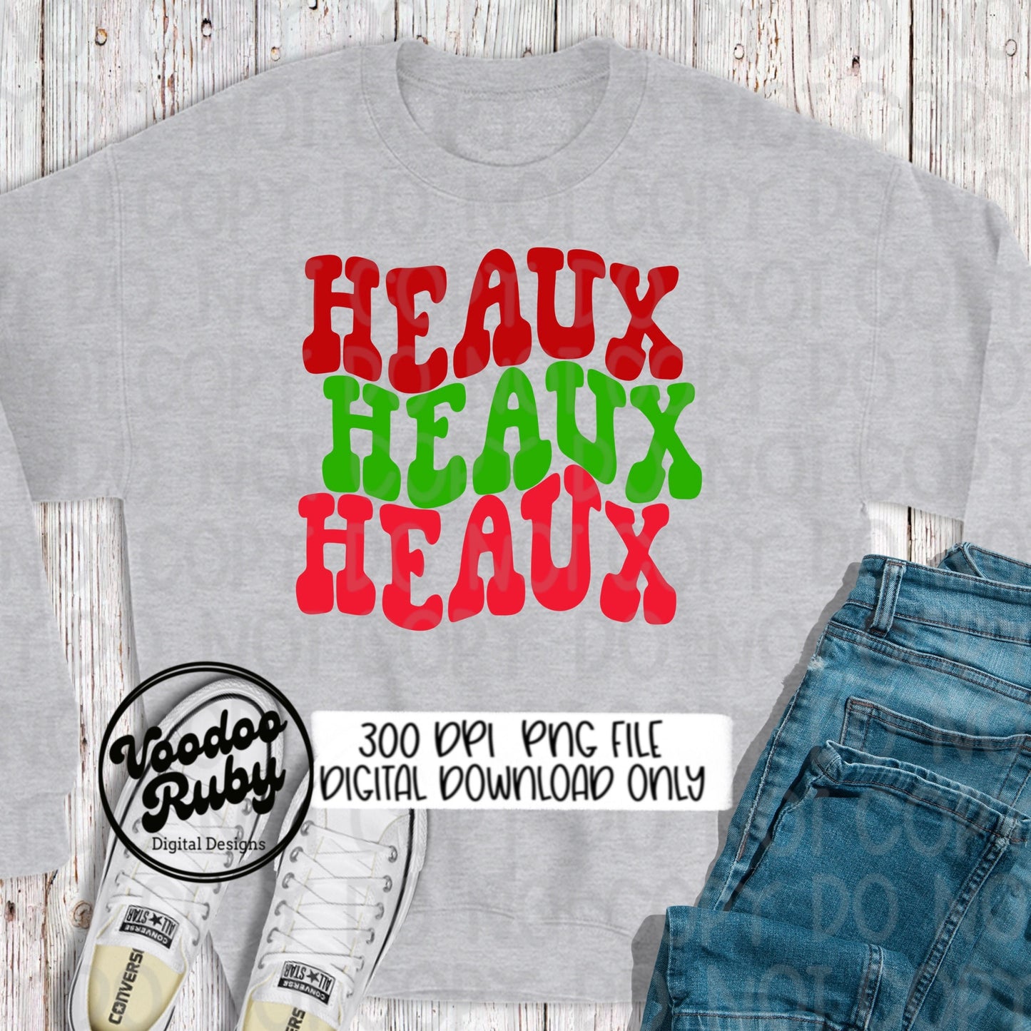 Heaux Heaux Heaux PNG Sublimation Louisiana Christmas Hand Drawn Digital Design Download Cajun Christmas Santa Clip Art Cajun Santa PNG