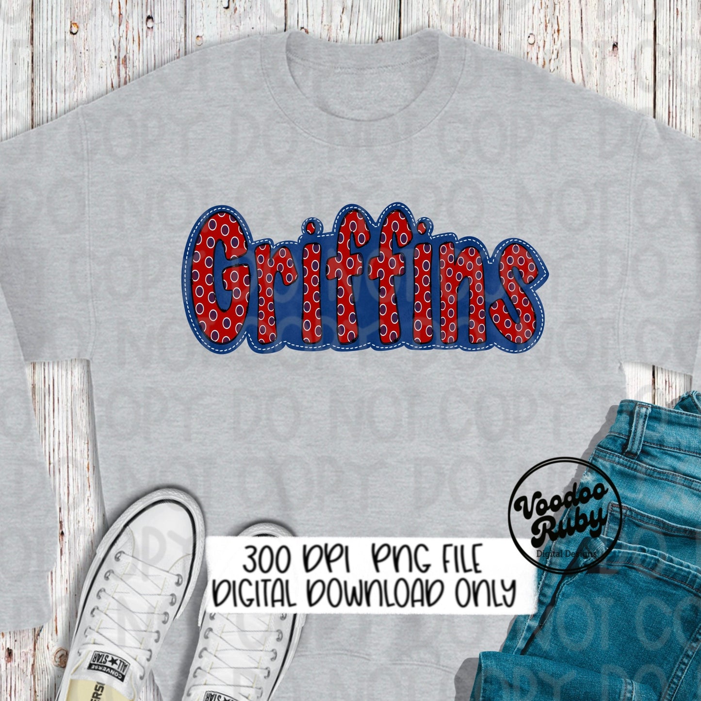 Griffins PNG Sublimation Hand Drawn Digital Download Faux Applique Griffins PNG Printable Clip Art Football Mascot Doodle Letters