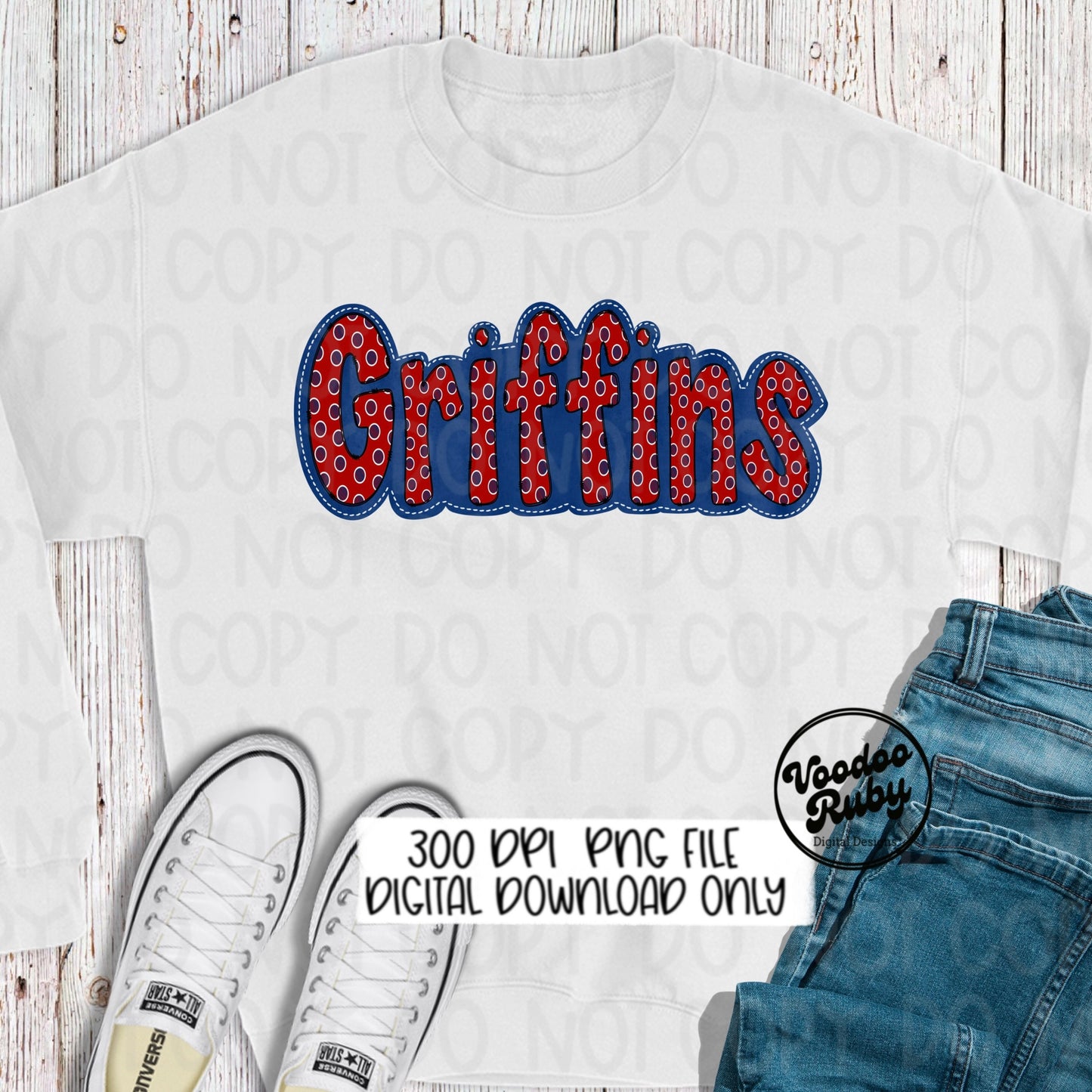 Griffins PNG Sublimation Hand Drawn Digital Download Faux Applique Griffins PNG Printable Clip Art Football Mascot Doodle Letters