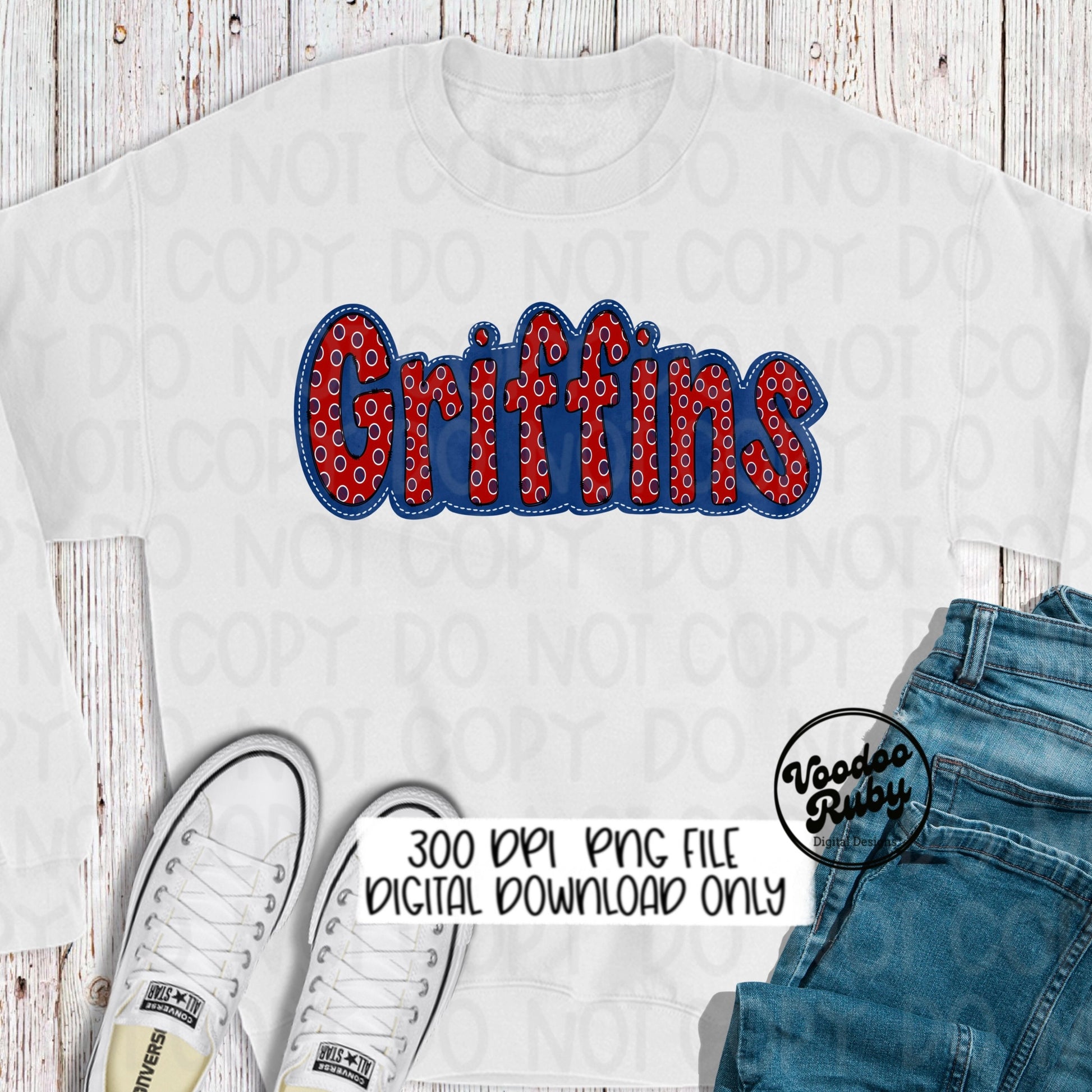 Griffins PNG Sublimation Hand Drawn Digital Download Faux Applique Griffins PNG Printable Clip Art Football Mascot Doodle Letters
