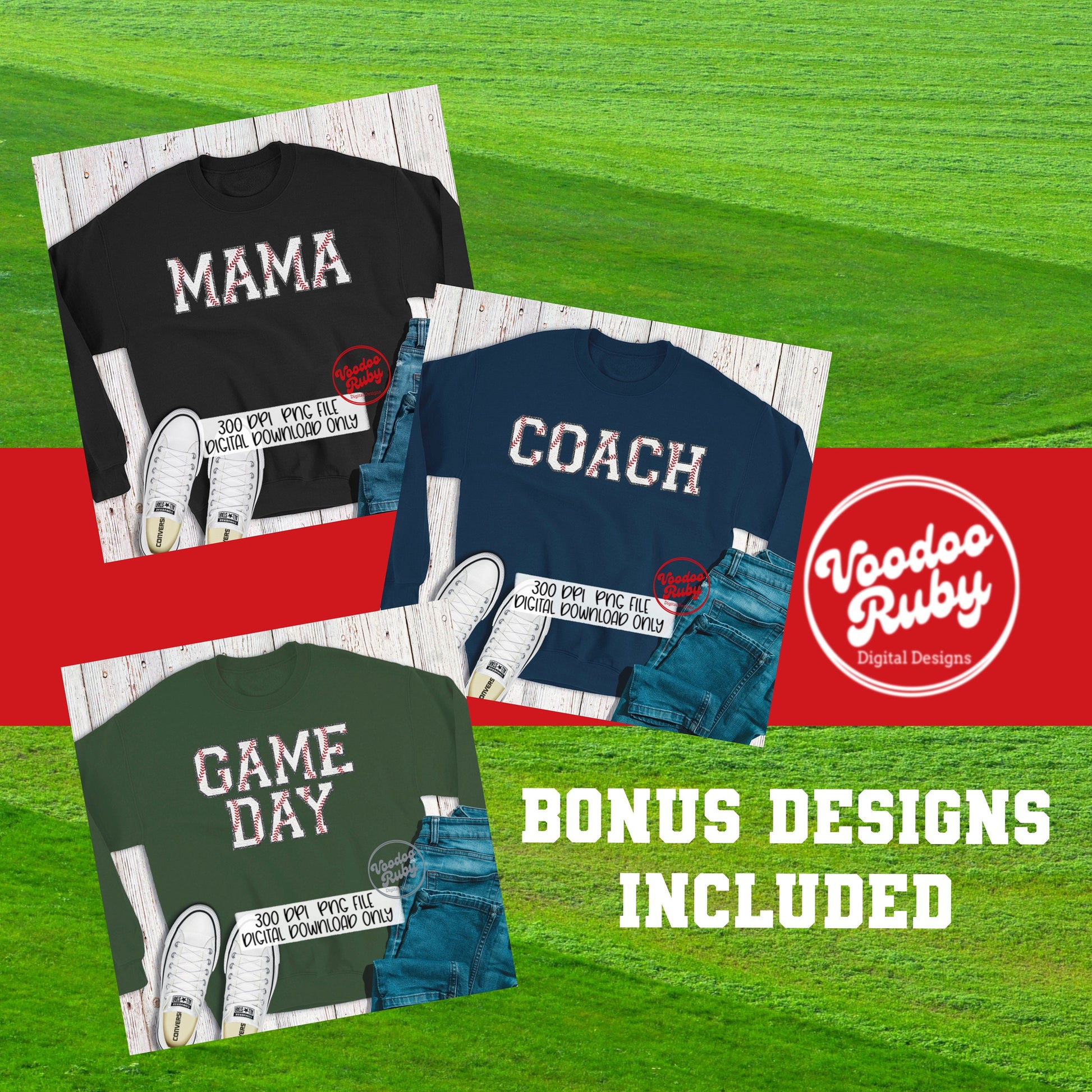 Baseball Letters PNG Bundle: Faux Chenille Alphabet, Numbers (Digital Download