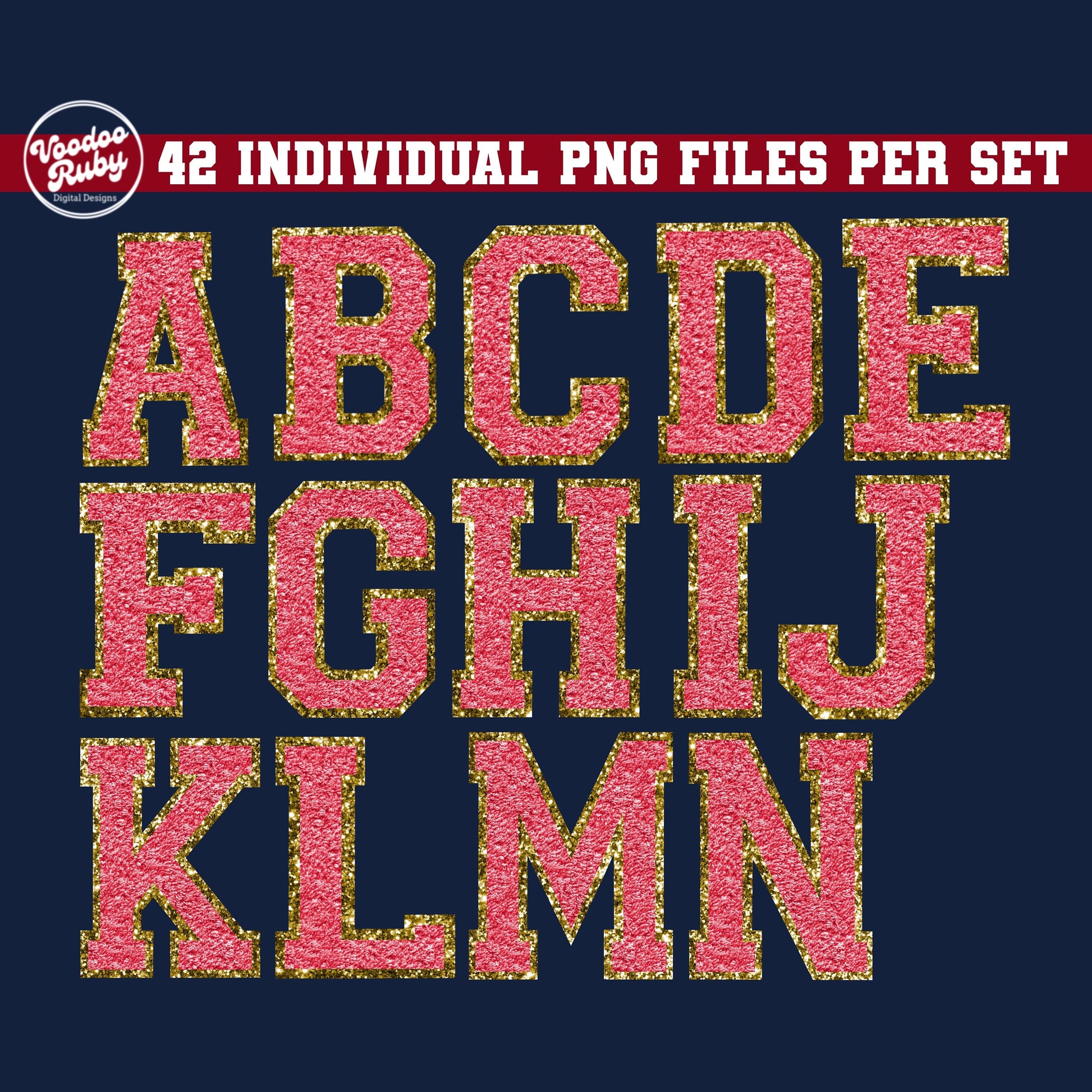 Red White Blue Letters PNG Bundle: Alphabet Numbers Clip Art (Digital Download