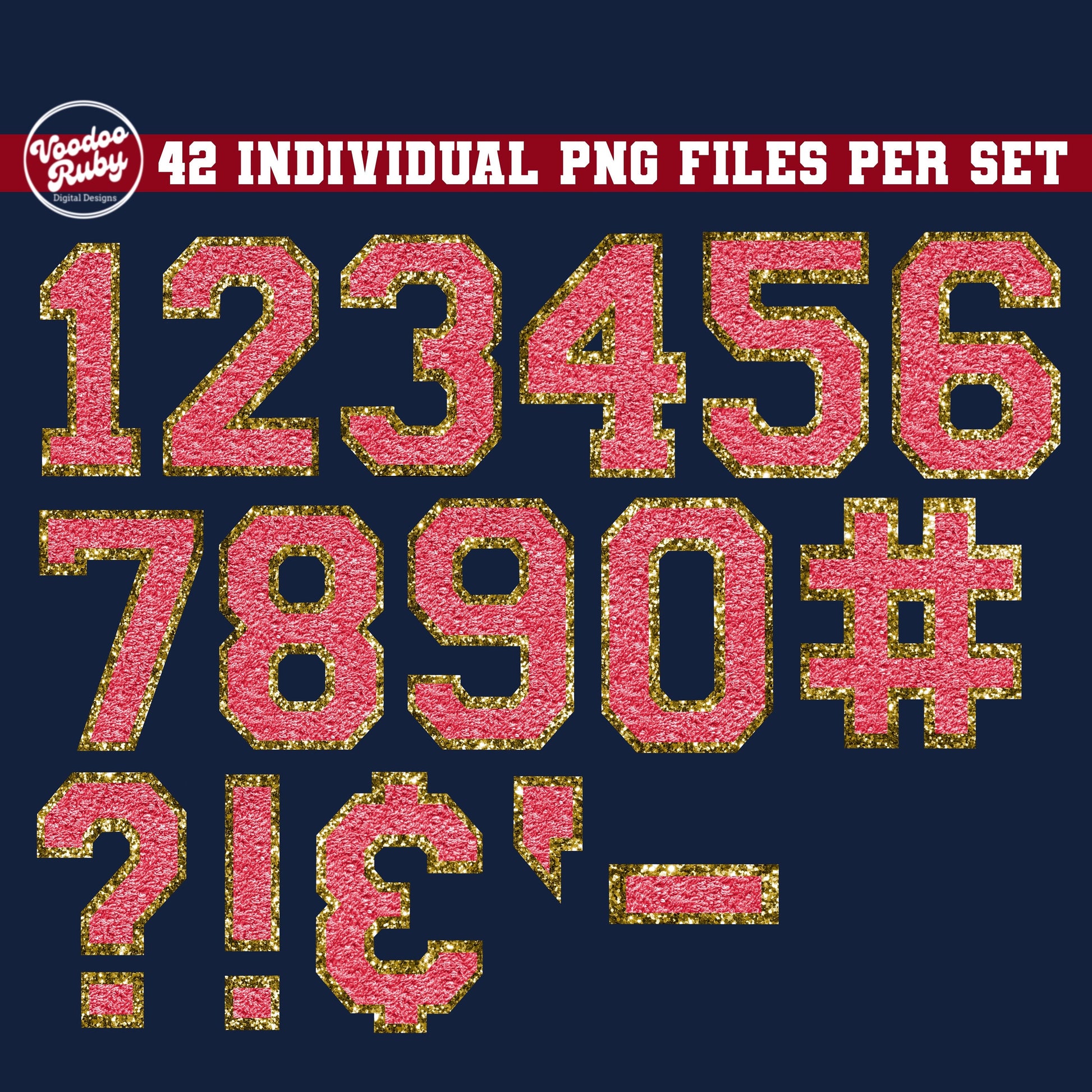 Red White Blue Letters PNG Bundle: Alphabet Numbers Clip Art (Digital Download