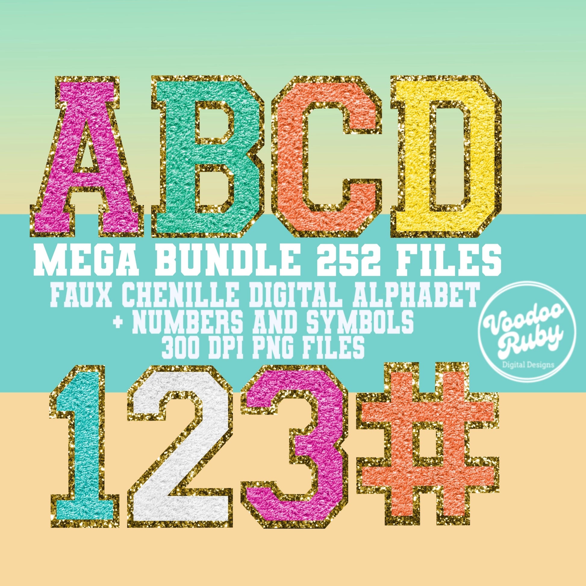 Chenille Alphabet PNG Bundle Faux Chenille Letter Patches Digital Download Sports Letters png Sublimation DTF Printable Summer PNG Clip Art