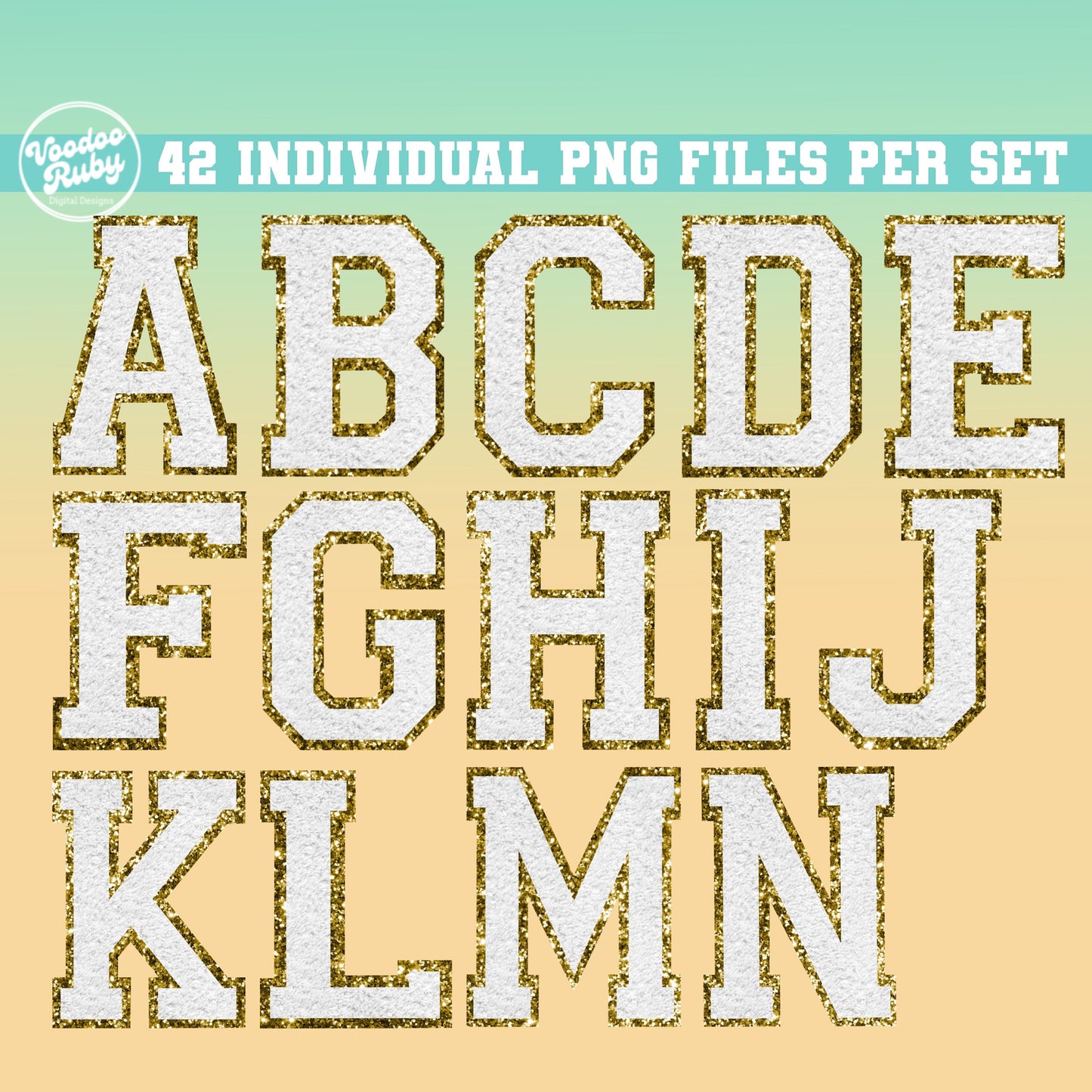 Chenille Alphabet PNG Bundle Faux Chenille Letter Patches Digital Download Sports Letters png Sublimation DTF Printable Summer PNG Clip Art