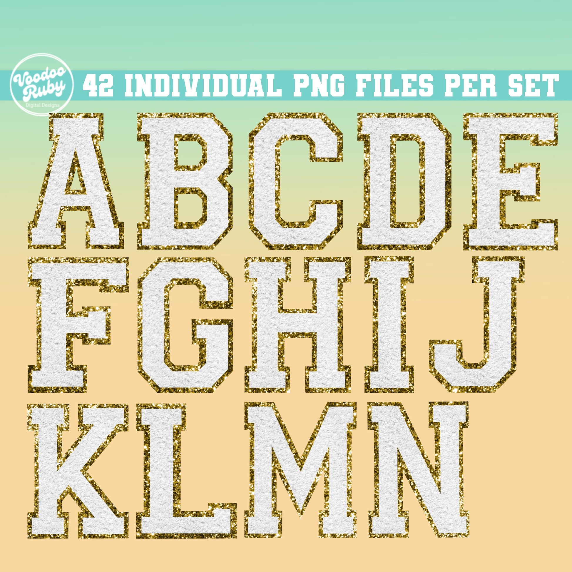 Chenille Alphabet PNG Bundle Faux Chenille Letter Patches Digital Download Sports Letters png Sublimation DTF Printable Summer PNG Clip Art