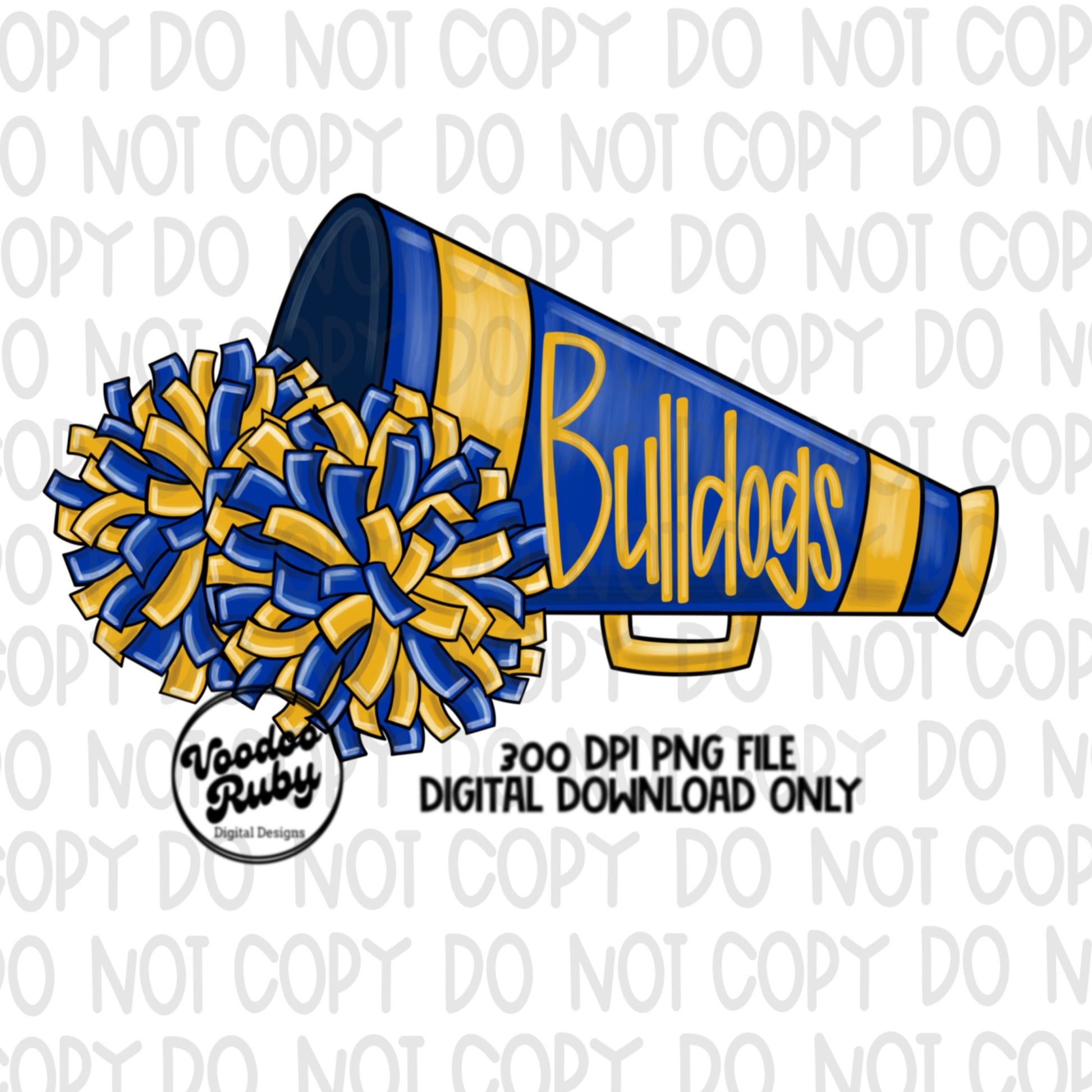 Bulldogs PNG Design Cheer PNG Hand Drawn Digital Download Sublimation Bulldogs Football PNG Cheerleader Clip Art Cheer Dtf Printable