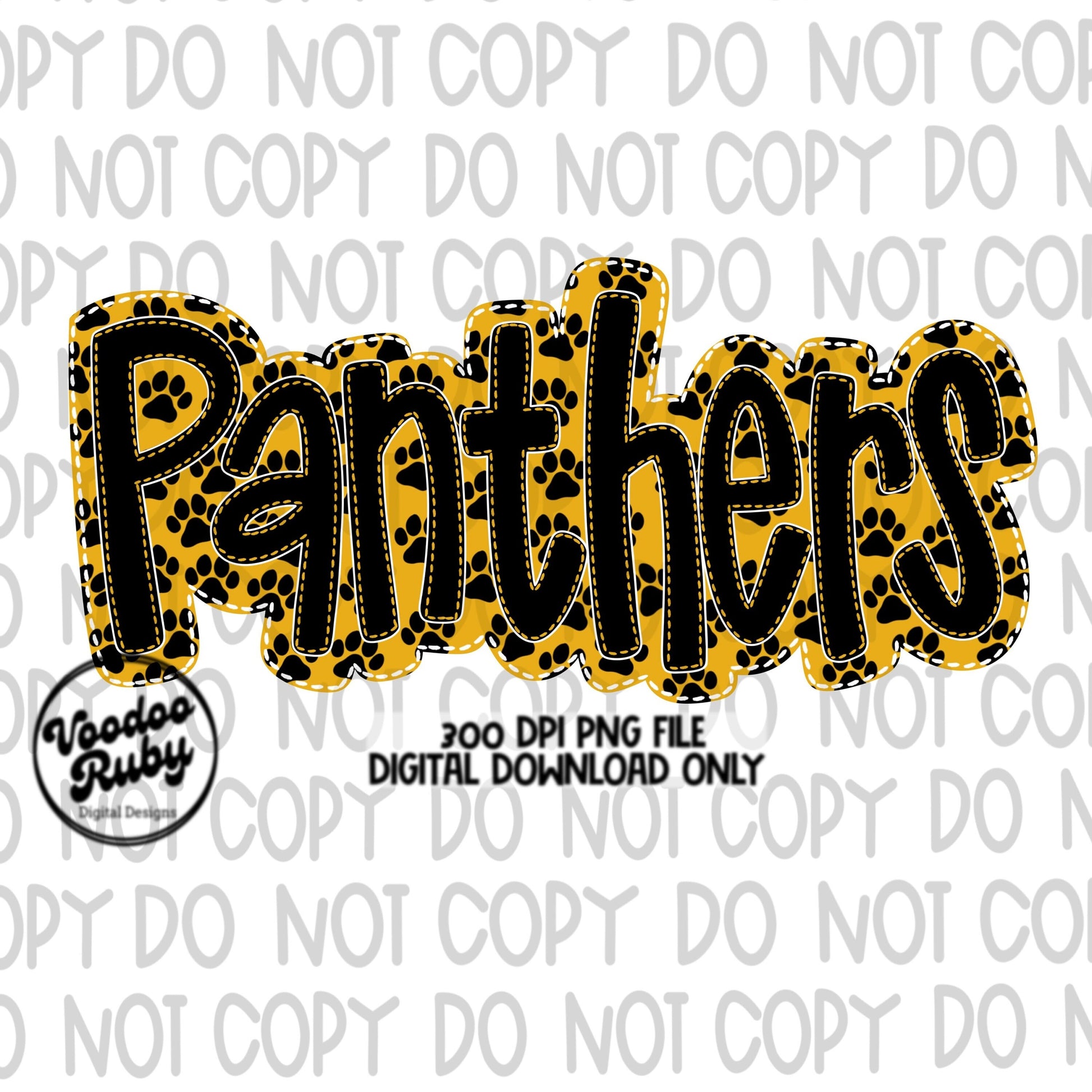 Panthers PNG Design Embroidery Faux Applique Hand Drawn Digital Download Sublimation Panthers DTF Printable Mascot Football