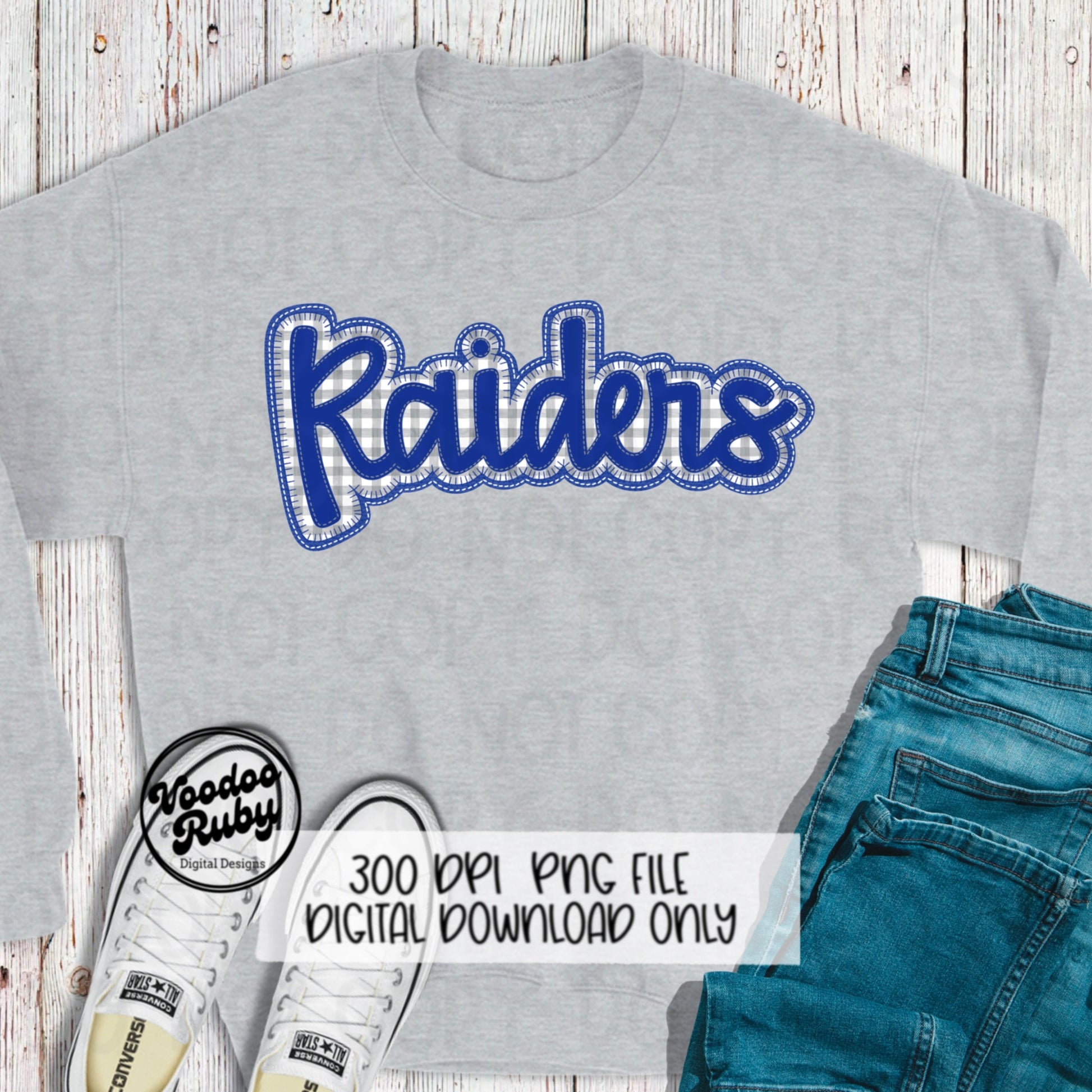 Raiders PNG Design Embroidery Faux Applique Hand Drawn Digital Download Sublimation Raiders PNG Football png Blue Raiders DTF Printable