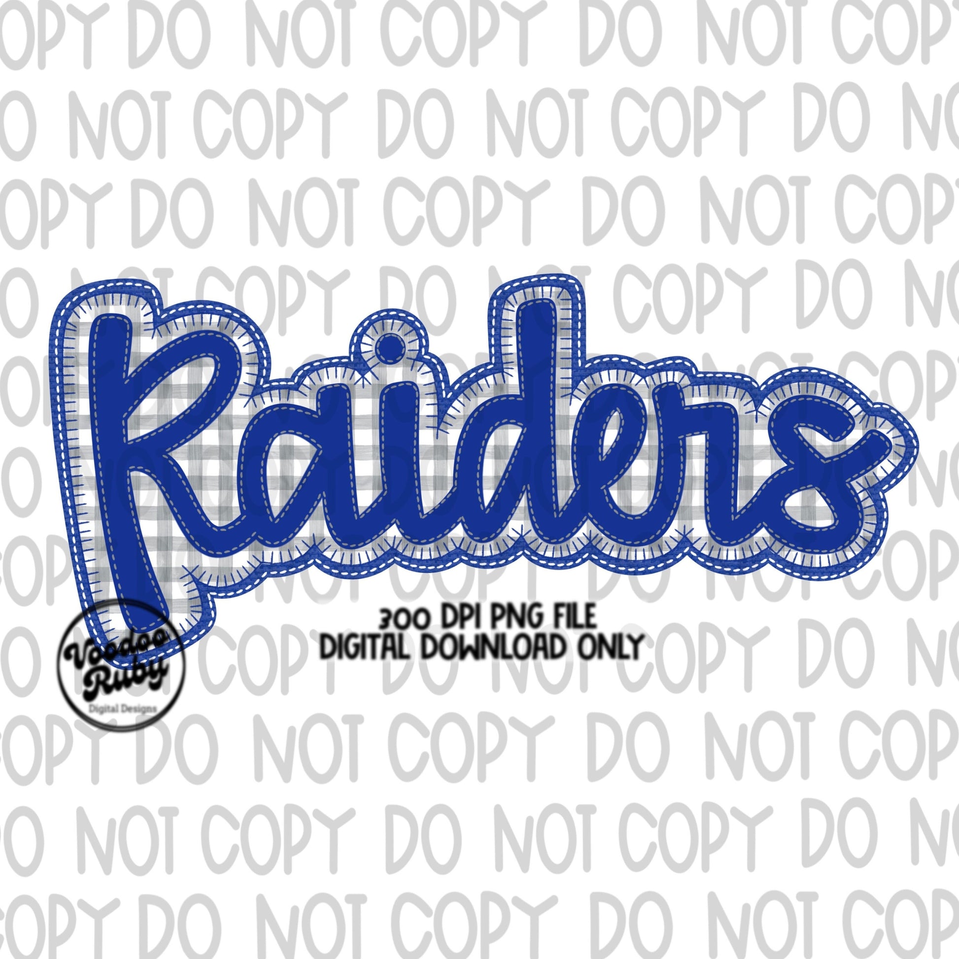 Raiders PNG Design Embroidery Faux Applique Hand Drawn Digital Download Sublimation Raiders PNG Football png Blue Raiders DTF Printable