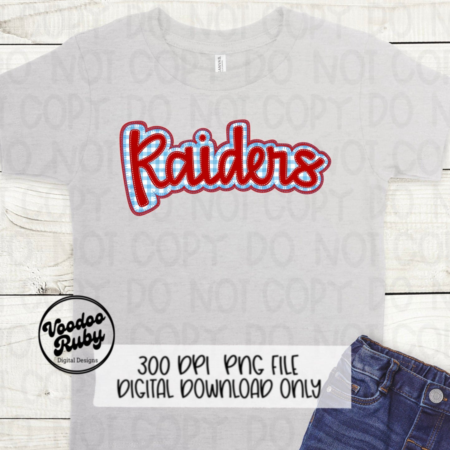 Raiders PNG Design Embroidery Faux Applique Hand Drawn Digital Download Sublimation Raiders PNG Football png Blue Red Raiders DTF Printable