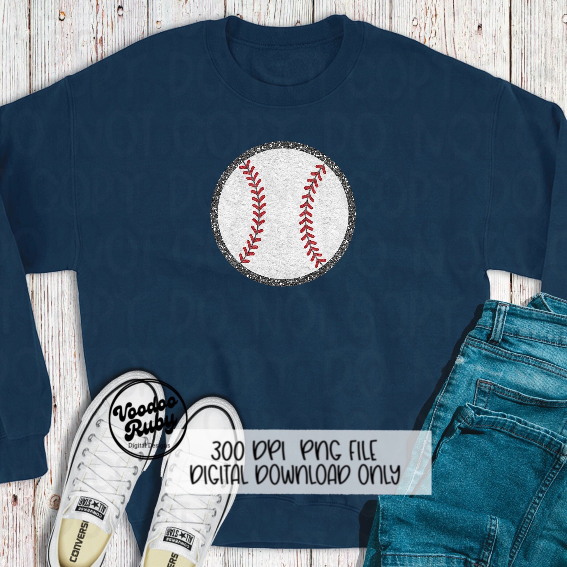 Baseball PNG Design Faux Chenille Patches Faux Embroidery PNG Digital Download Sublimation Baseball DTF Printable