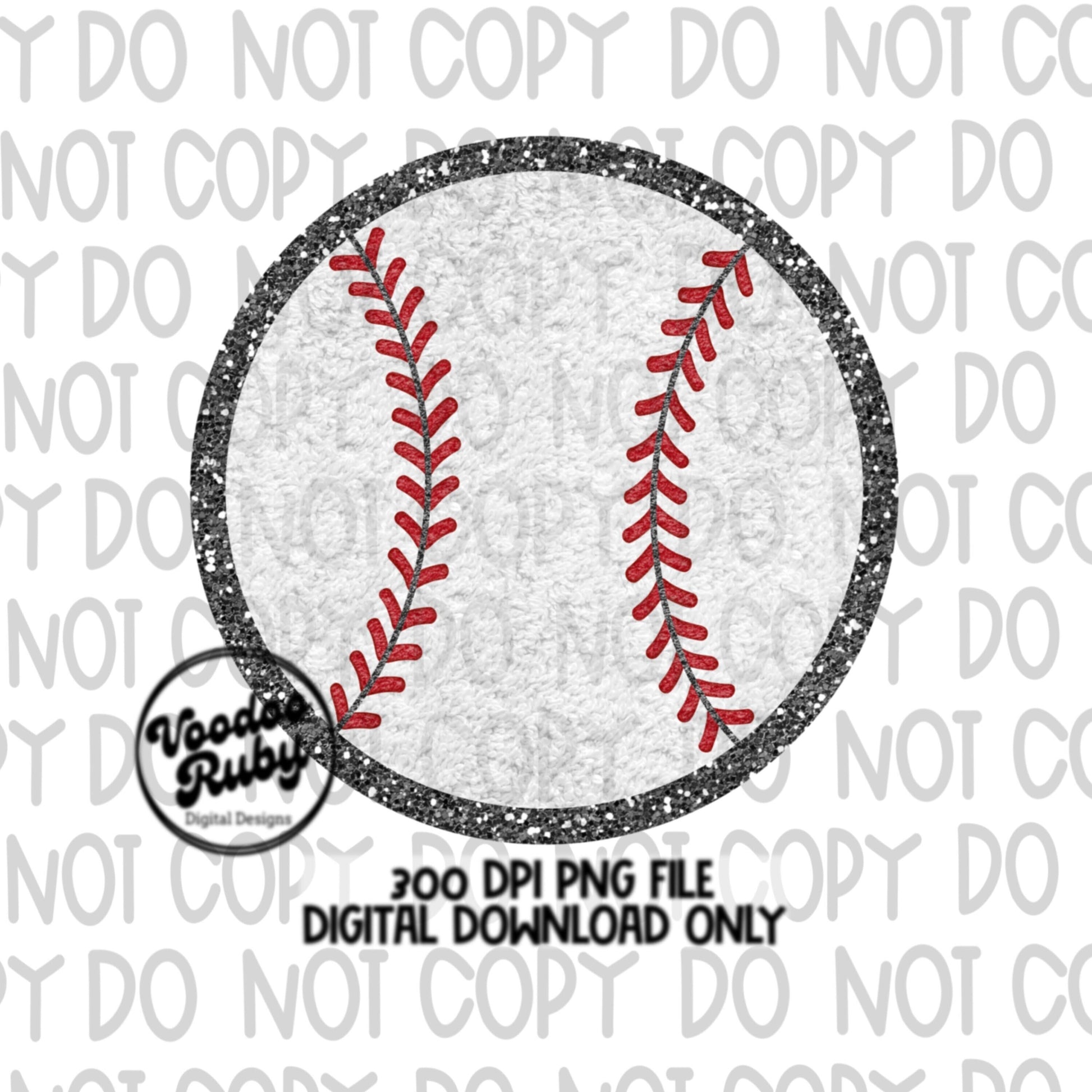 Baseball PNG Design Faux Chenille Patches Faux Embroidery PNG Digital Download Sublimation Baseball DTF Printable