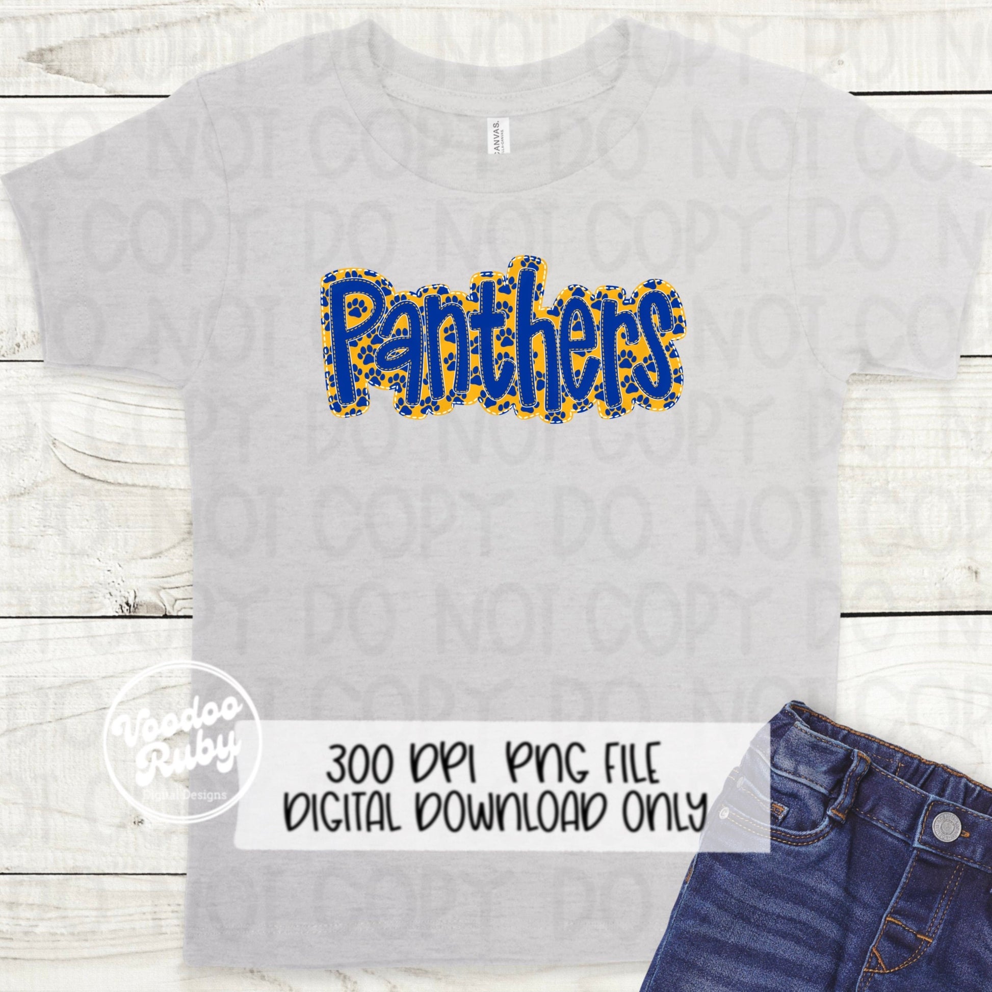 Panthers PNG Design Embroidery Faux Applique Hand Drawn Digital Download Sublimation Panthers DTF Printable Mascot Football