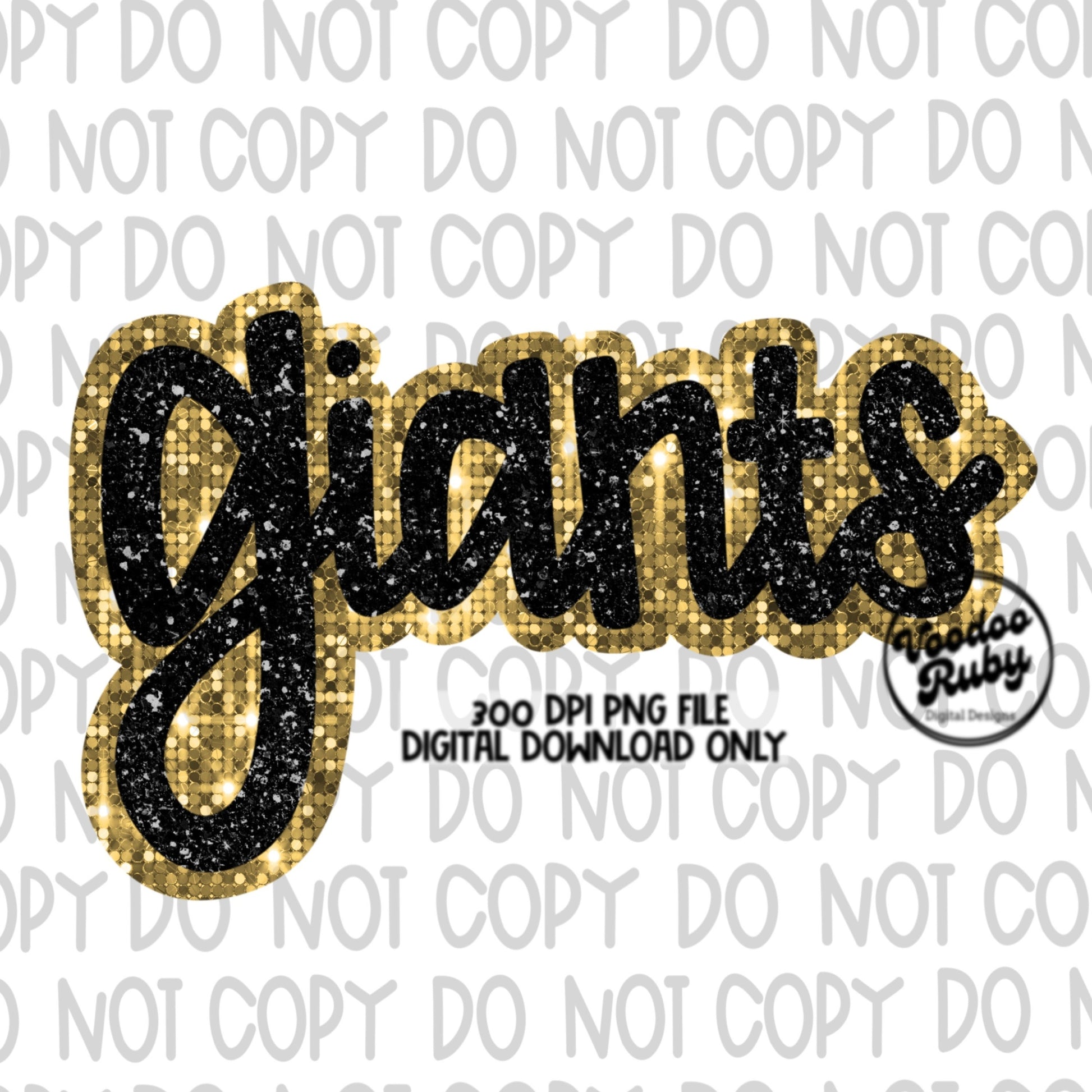 Giants PNG Design Sequins Glitter Hand Drawn Digital Download Faux Sequins Patch PNG Printable Clip Art Faux Appliqué Giants Football DTF