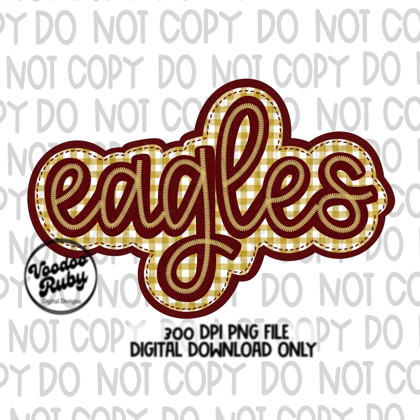 Eagles PNG Design Embroidery Faux Applique Hand Drawn Digital Download Sublimation Eagles PNG Football png Eagles DTF Printable