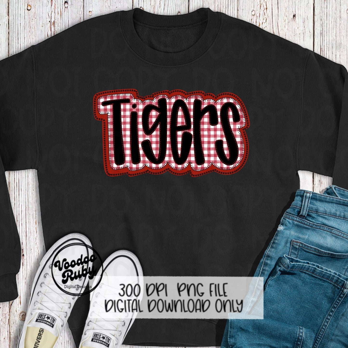 Tigers PNG Design Embroidery Faux Applique Hand Drawn Digital Download Sublimation Tigers PNG Football png Tigers DTF Printable