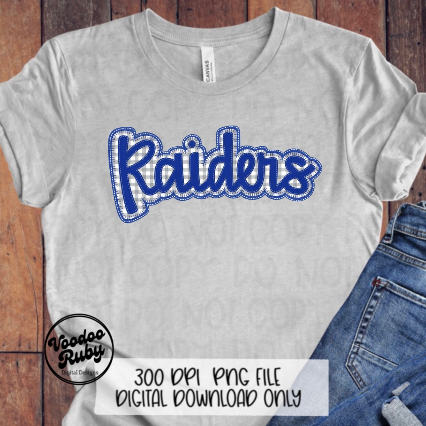 Raiders PNG Design Embroidery Faux Applique Hand Drawn Digital Download Sublimation Raiders PNG Football png Blue Raiders DTF Printable