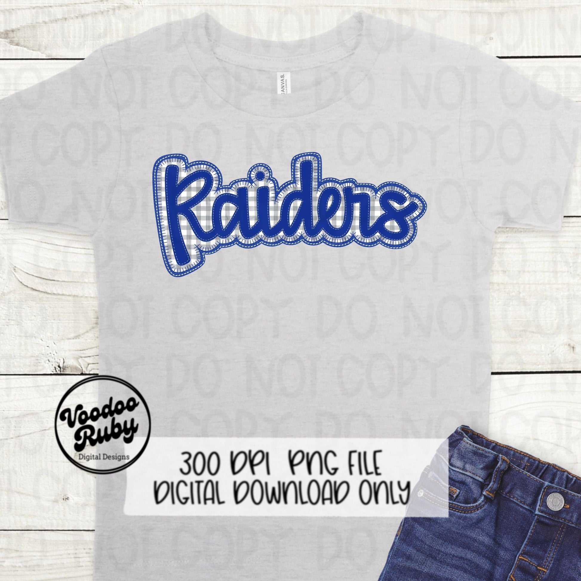 Raiders PNG Design Embroidery Faux Applique Hand Drawn Digital Download Sublimation Raiders PNG Football png Blue Raiders DTF Printable