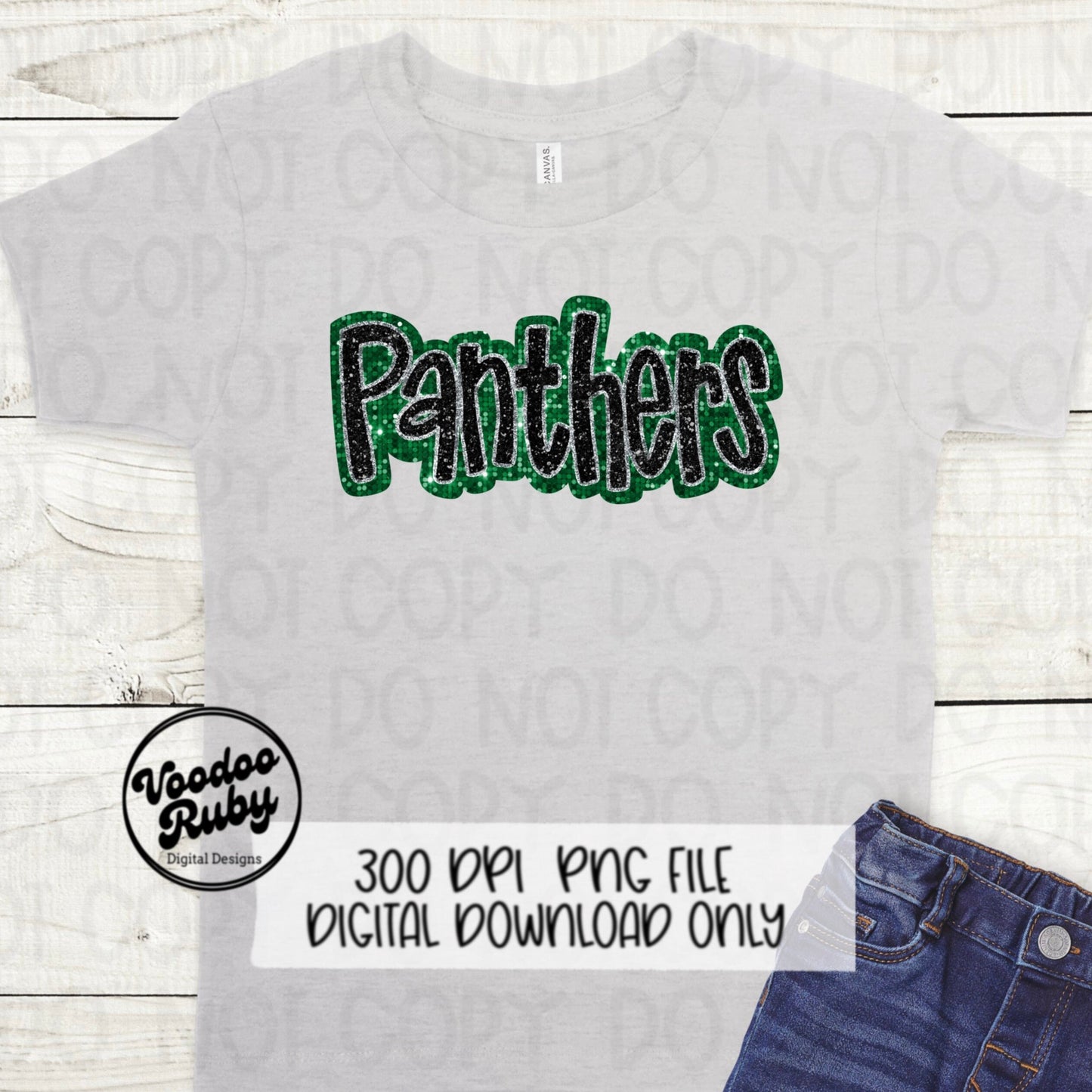 Panthers PNG Design Sequins Glitter Hand Drawn Digital Download Faux Sequins Patch PNG Printable Faux Appliqué Panthers Football DTF