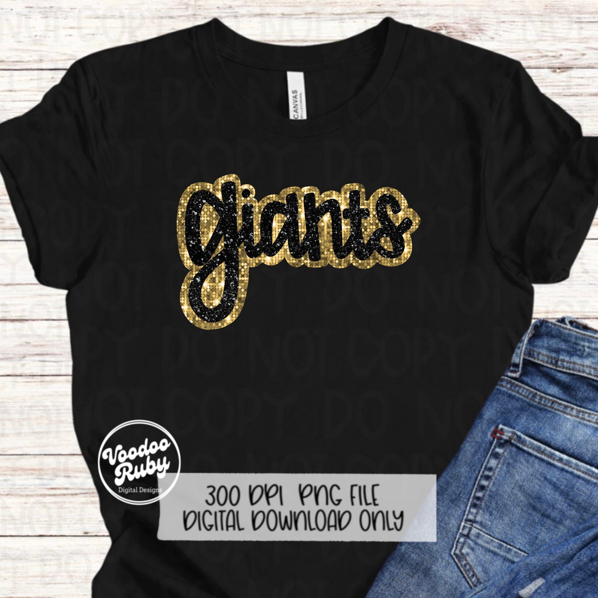 Giants PNG Design Sequins Glitter Hand Drawn Digital Download Faux Sequins Patch PNG Printable Clip Art Faux Appliqué Giants Football DTF