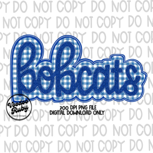Bobcats PNG Design Embroidery Faux Applique Hand Drawn Digital Download Sublimation Bobcats PNG Football png Bobcats DTF Printable