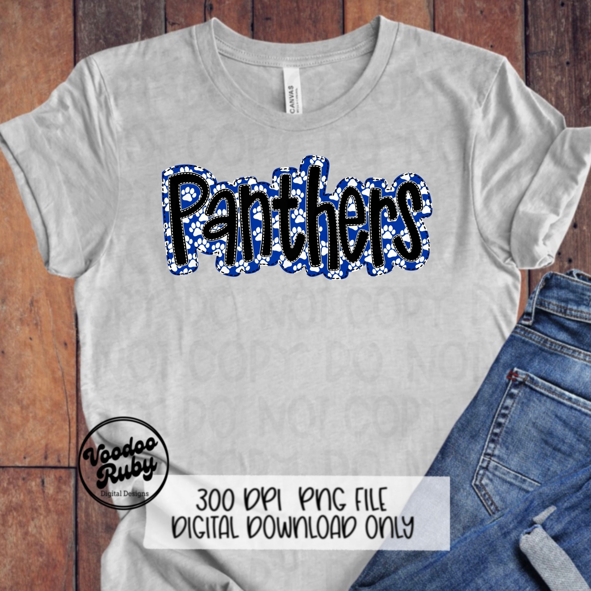 Panthers PNG Design Embroidery Faux Applique Hand Drawn Digital Download Sublimation Panthers DTF Printable Mascot Football