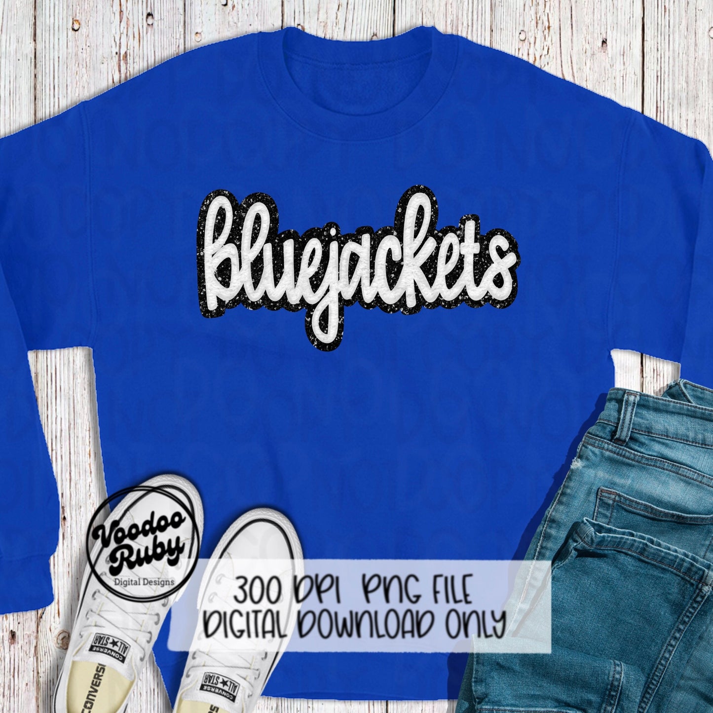 Bluejackets PNG Design: Hand Drawn Sublimation (Digital Download)