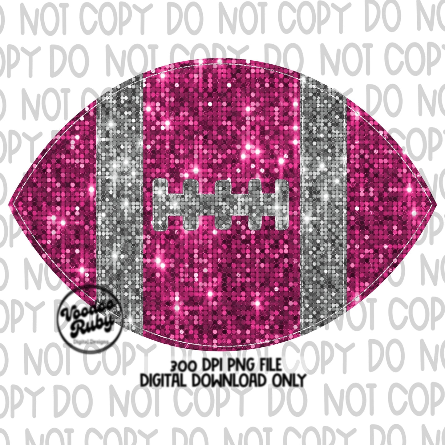 Sequin Football PNG Design Glitter Hand Drawn Digital Download Faux Sequins Patch PNG Printable Clip Art Faux Appliqué Mascot Football DTF