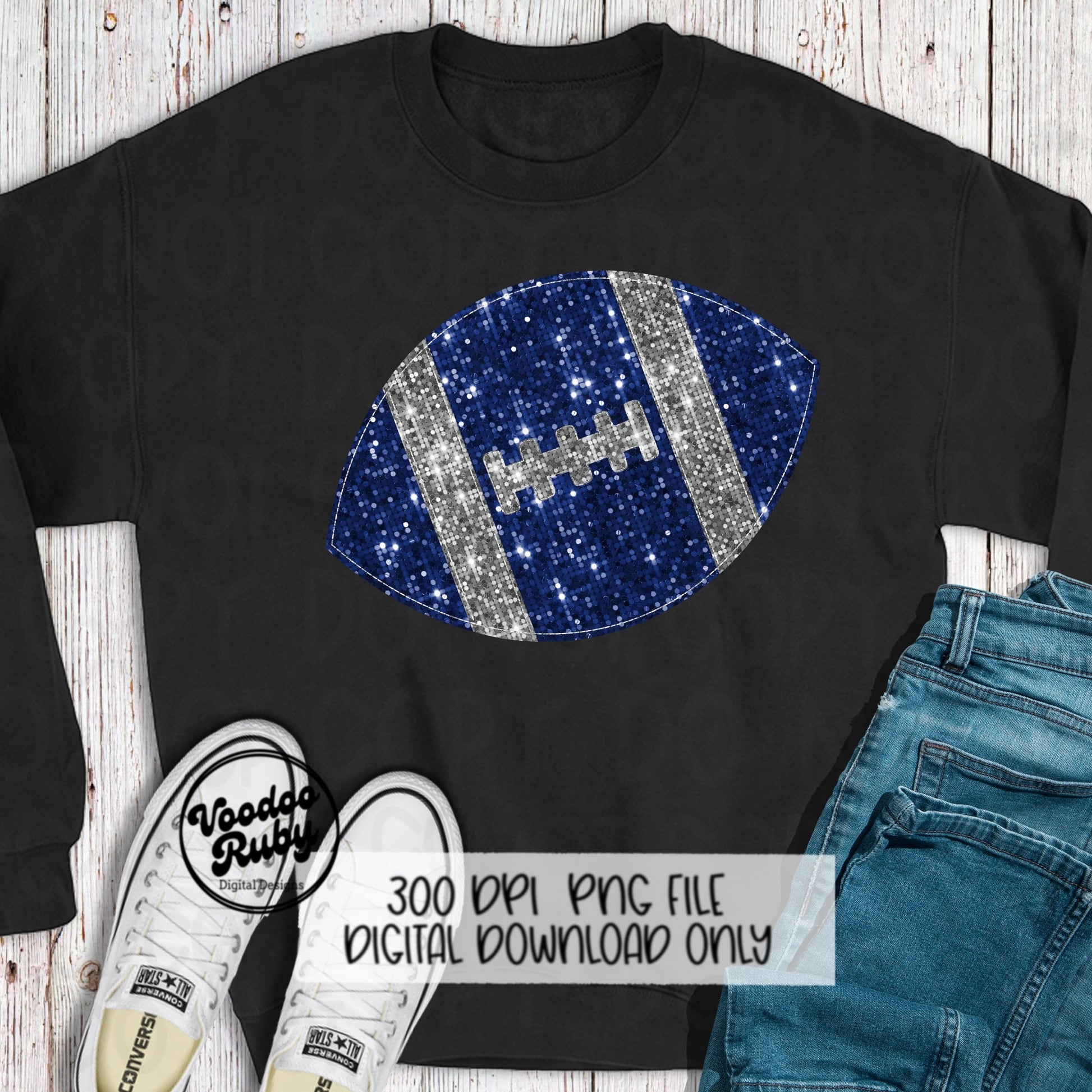 Sequin Football PNG Design Glitter Hand Drawn Digital Download Faux Sequins Patch PNG Printable Clip Art Faux Appliqué Football DTF